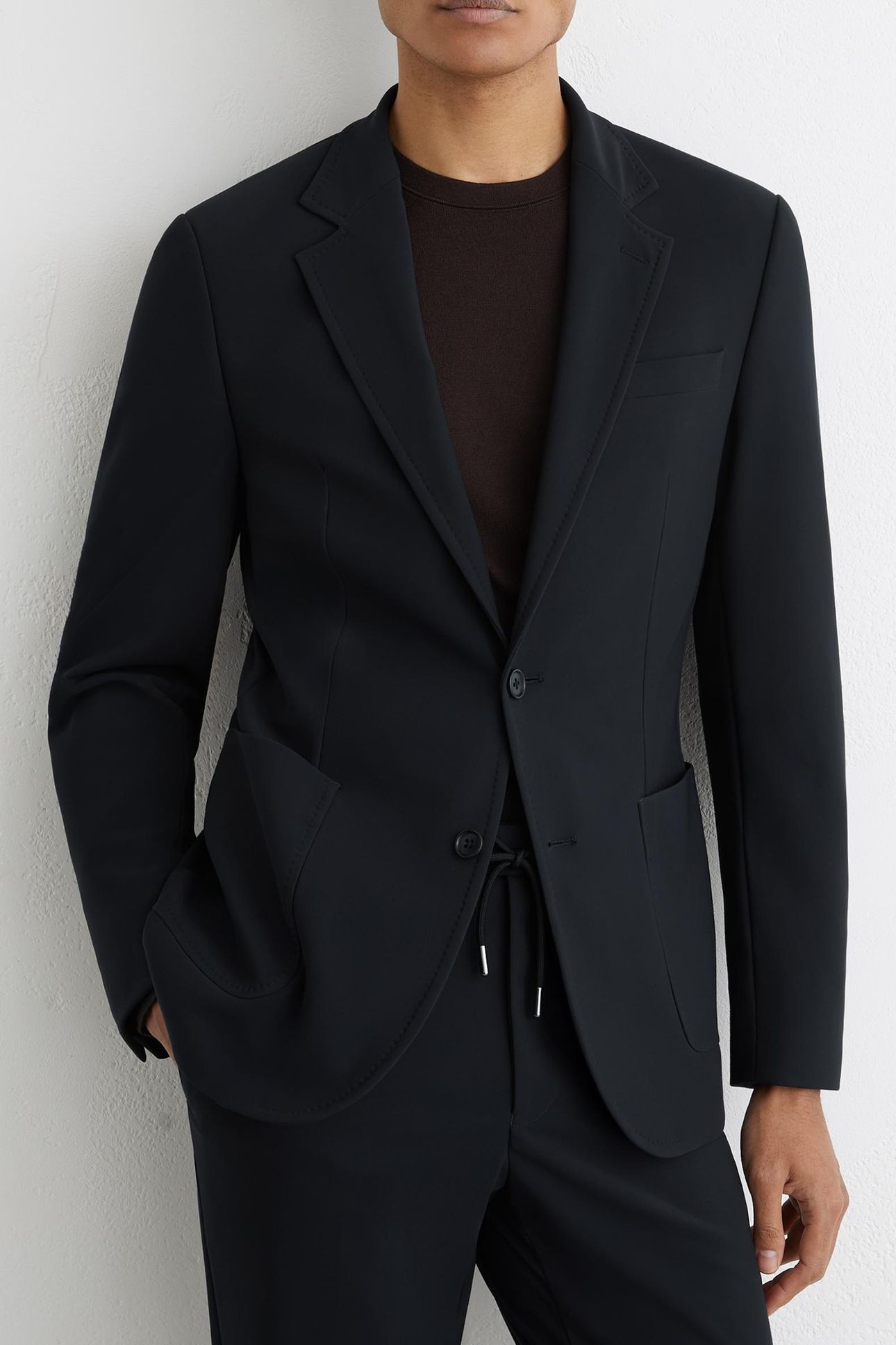 SB 2B NOTCH JERSEY SLIM FIT BLAZER NAVY 2