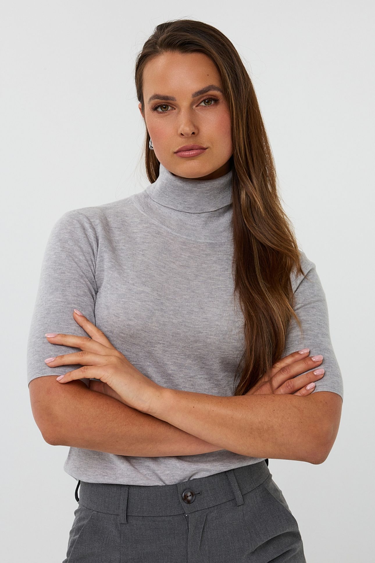 SWEATER RIB COL LIGHT GREY 1