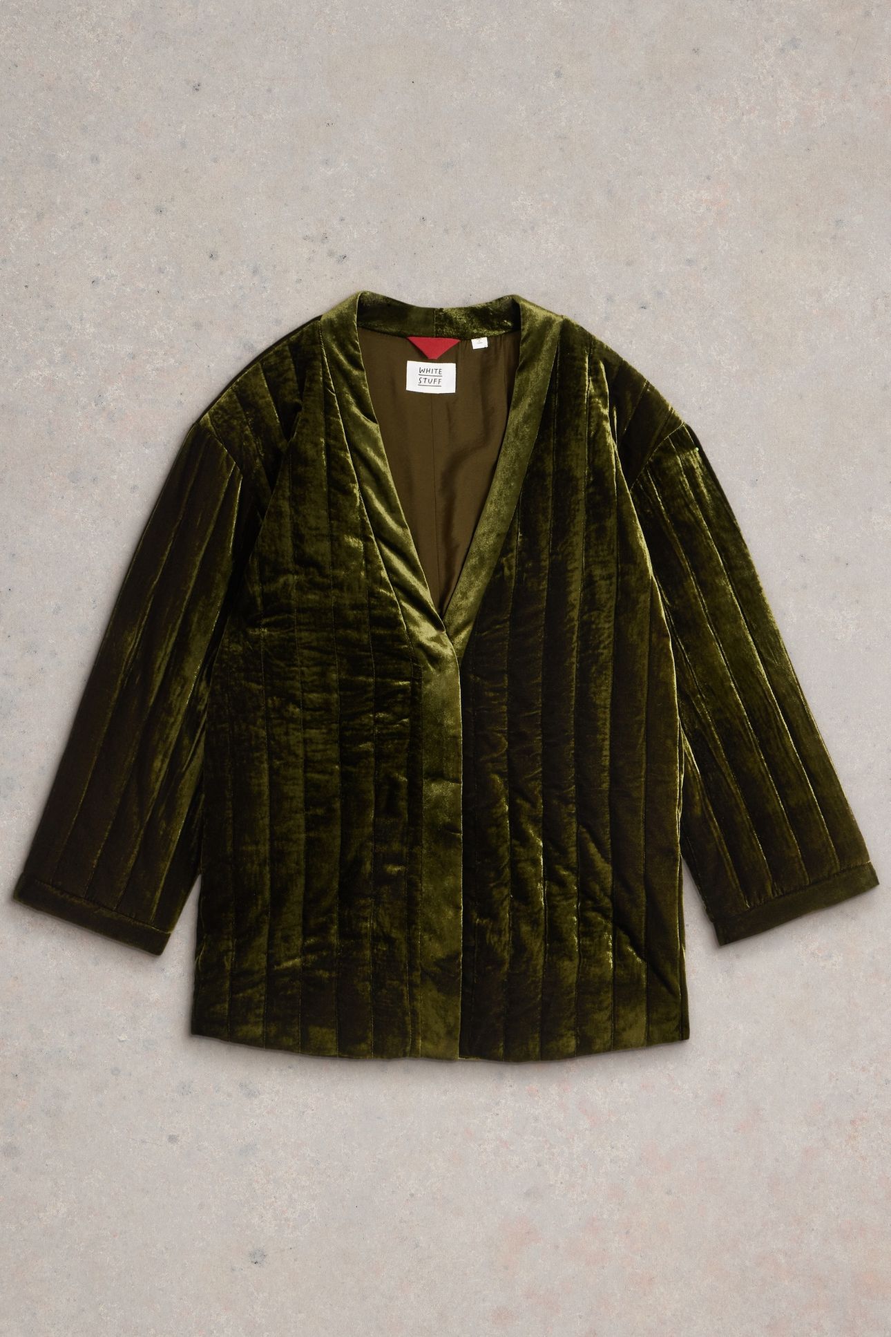 OPAL VELVET KIMONO JACKET KHAKI GRN 3