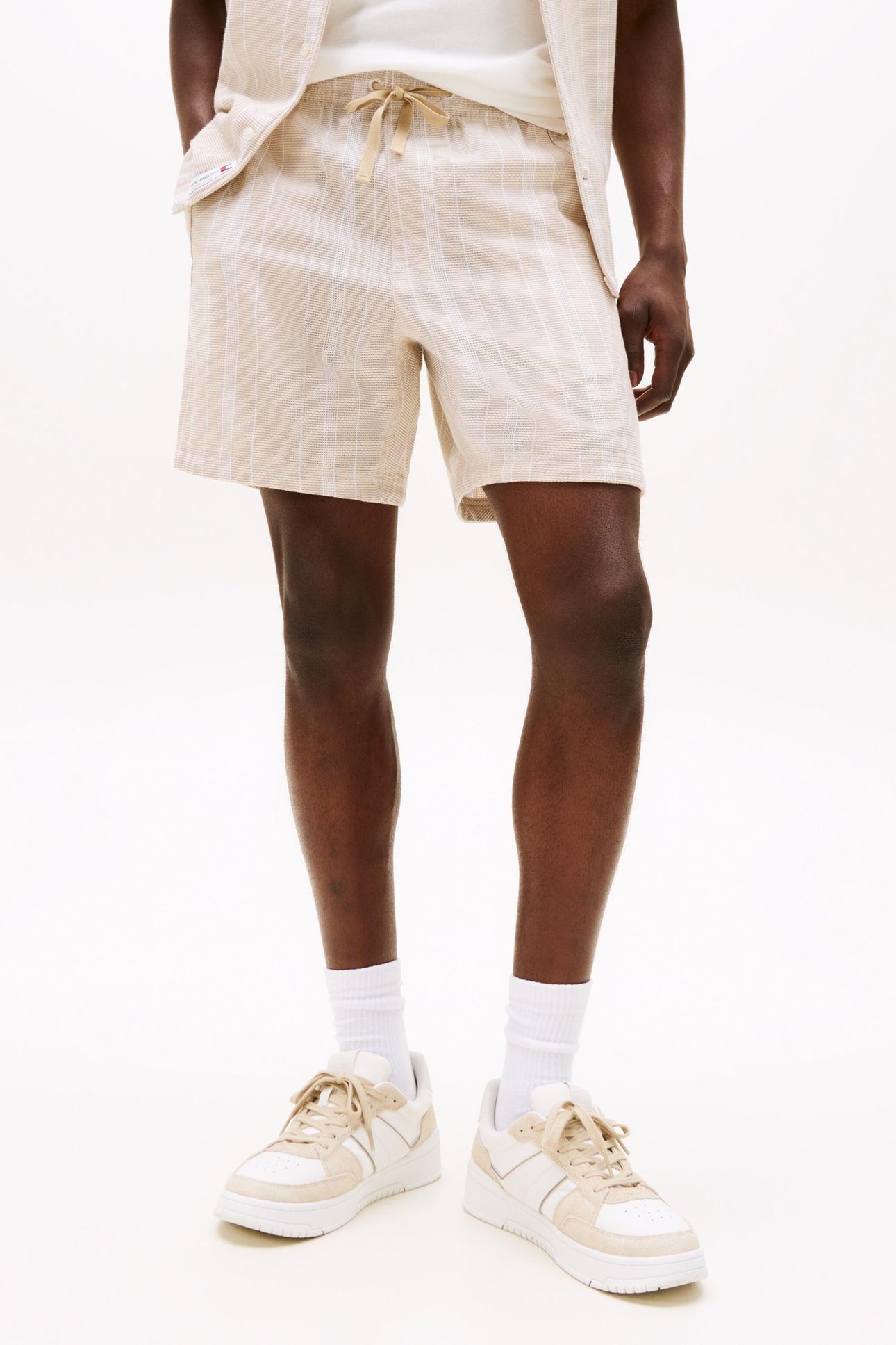 TJM TEXTURED BEACH SHORTS SILT STRIPES 1