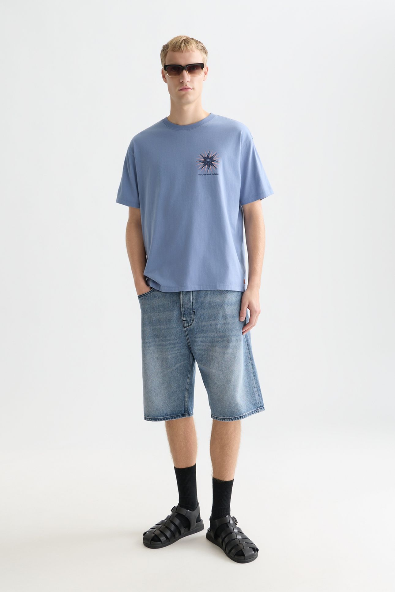 FRONT AND BACK ARTWORK RELAXEDFIT TSHIRT NAVY 3