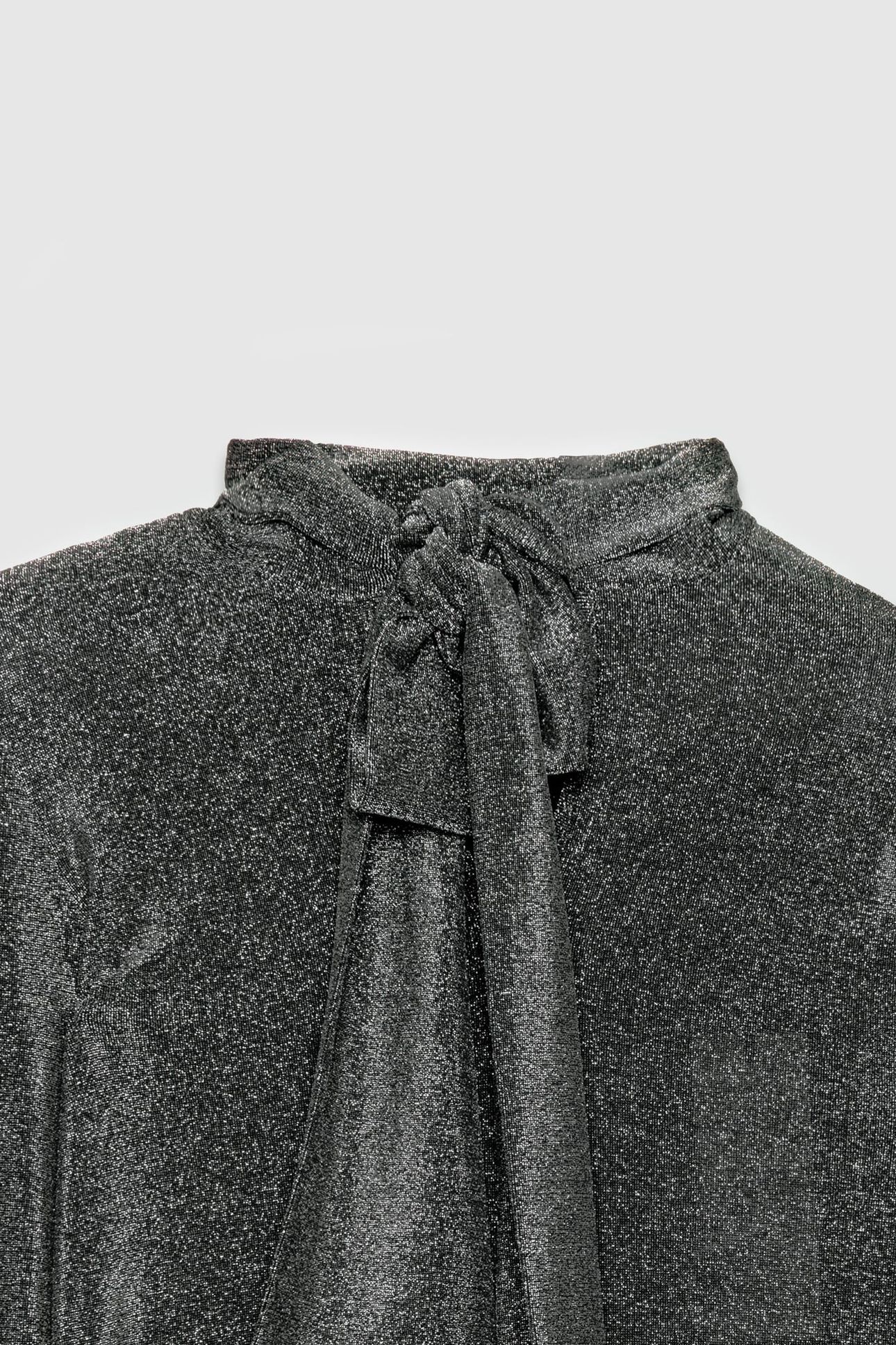 SILVER LUREX KNIT T-SHIRT WITH NECK TIE 5