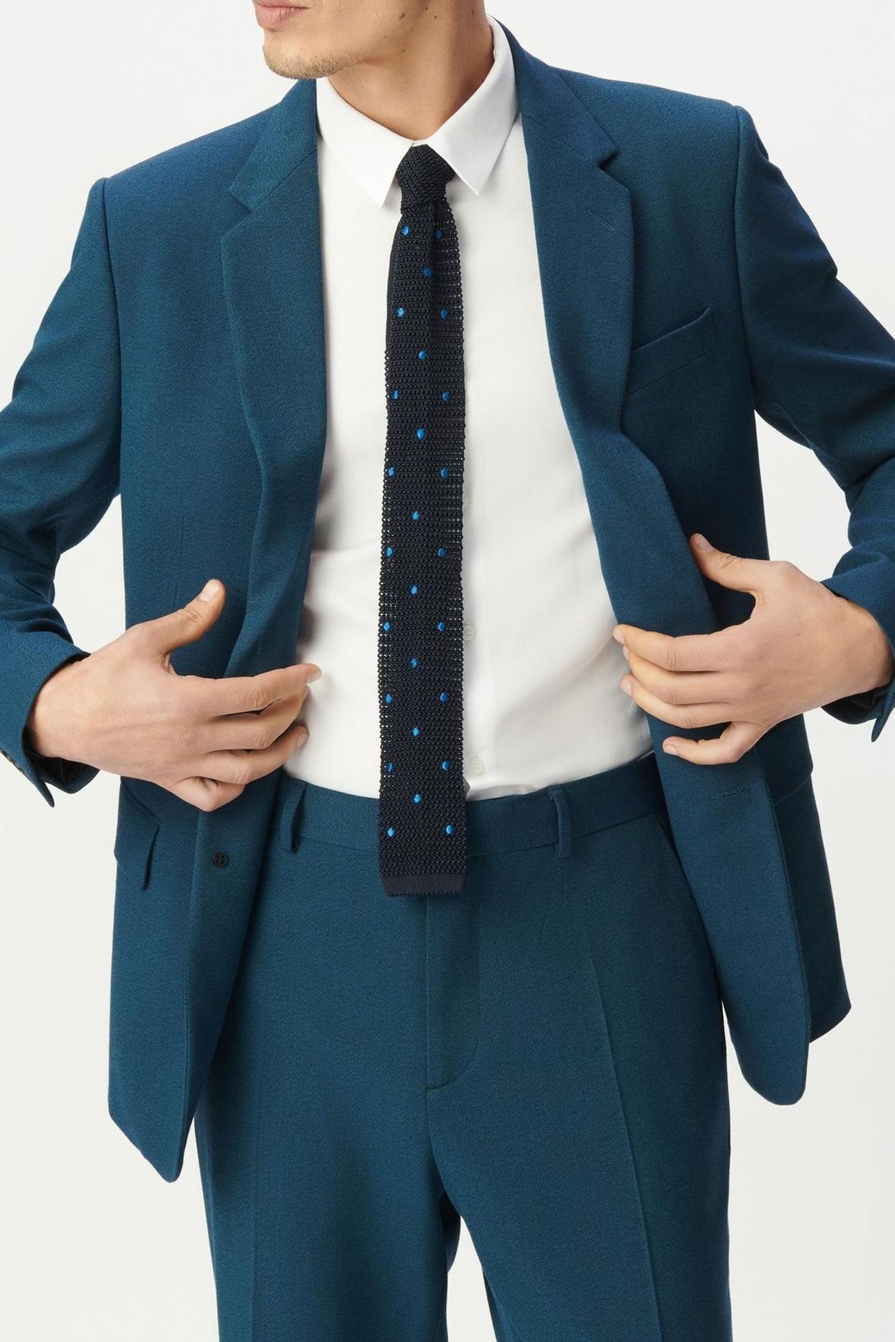 BLUE SEMI-PLAIN SUIT JACKET 5