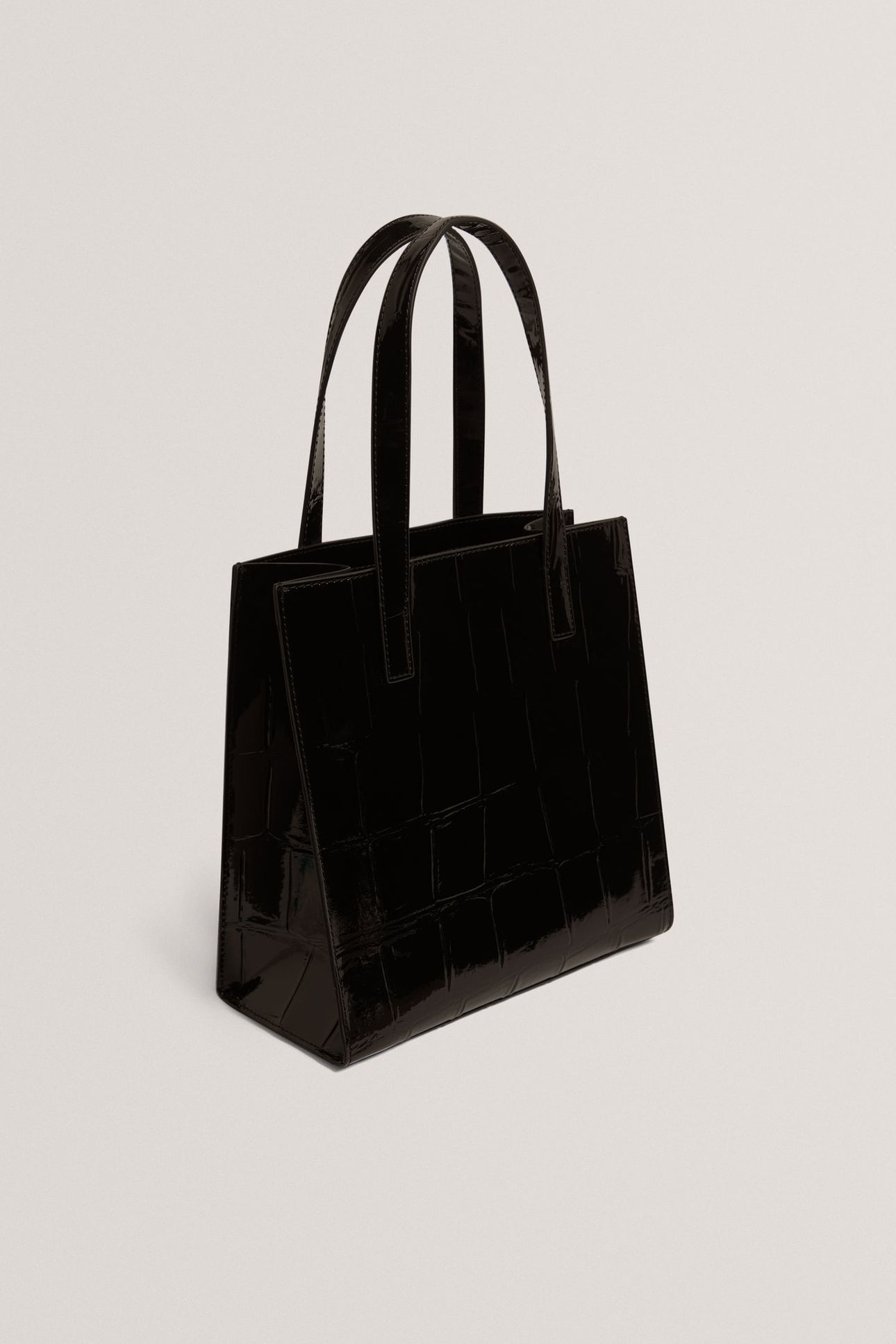 CROC EFFECT SMALL ICON BAG BLACK 3