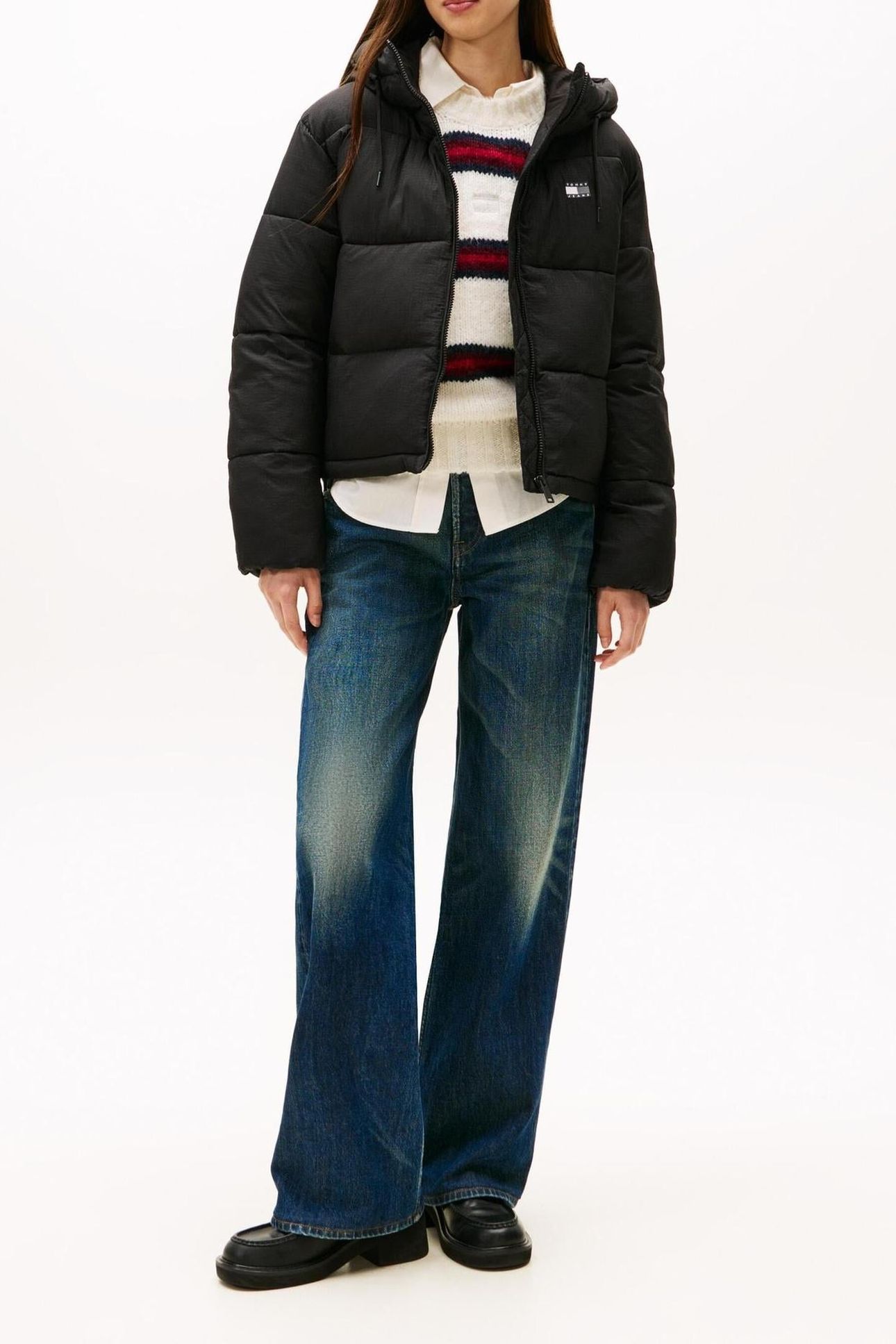 TJW HOODED PUFFER JACKET BLACK 2