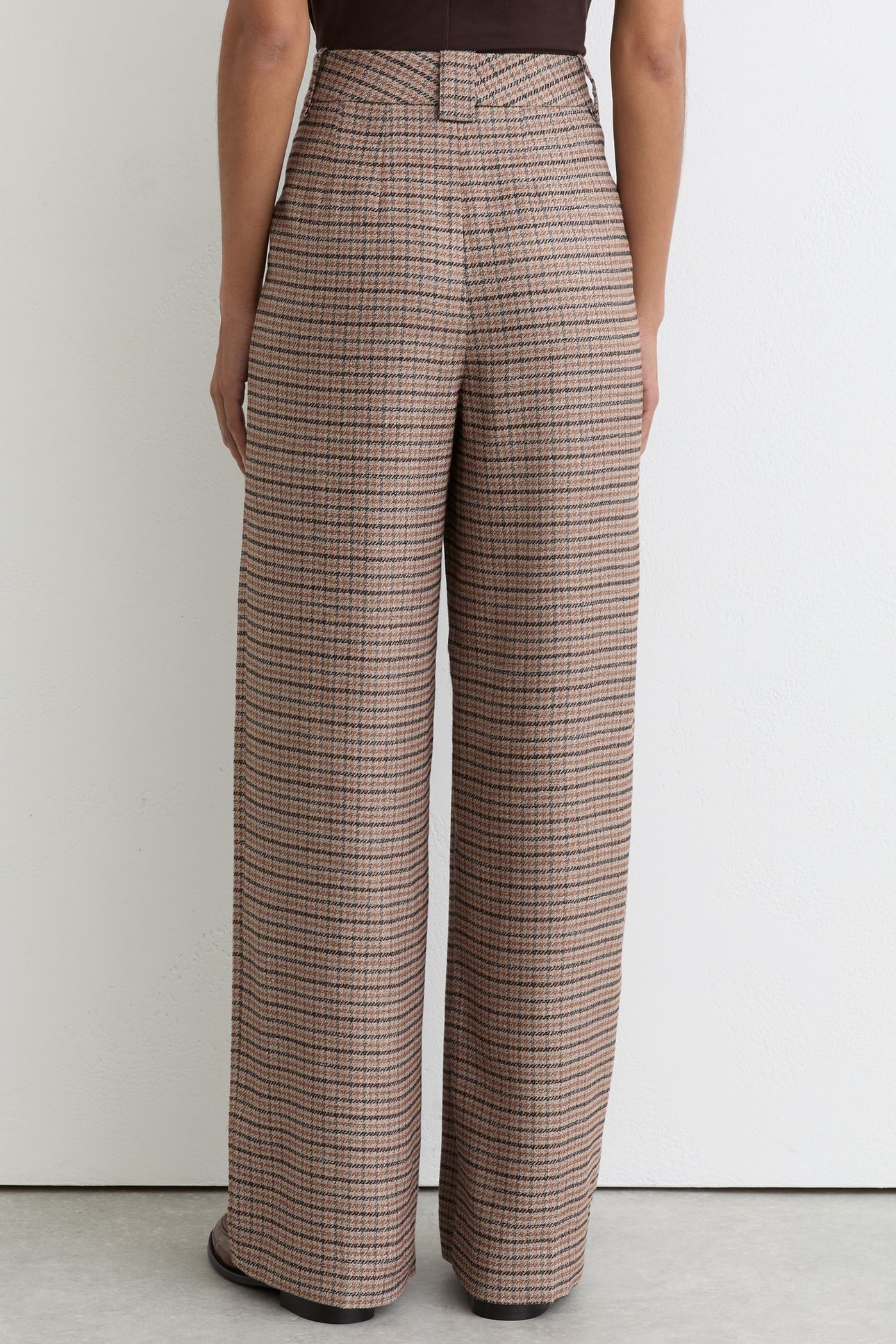 WIDE LEG CHECK TROUSER NEUTRAL CHECK 3