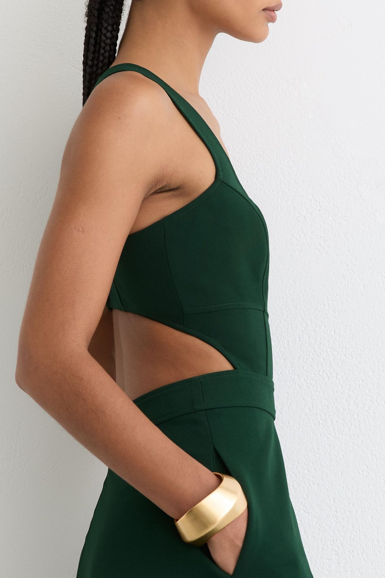 WAISTED MIDI DRESS GREEN 7