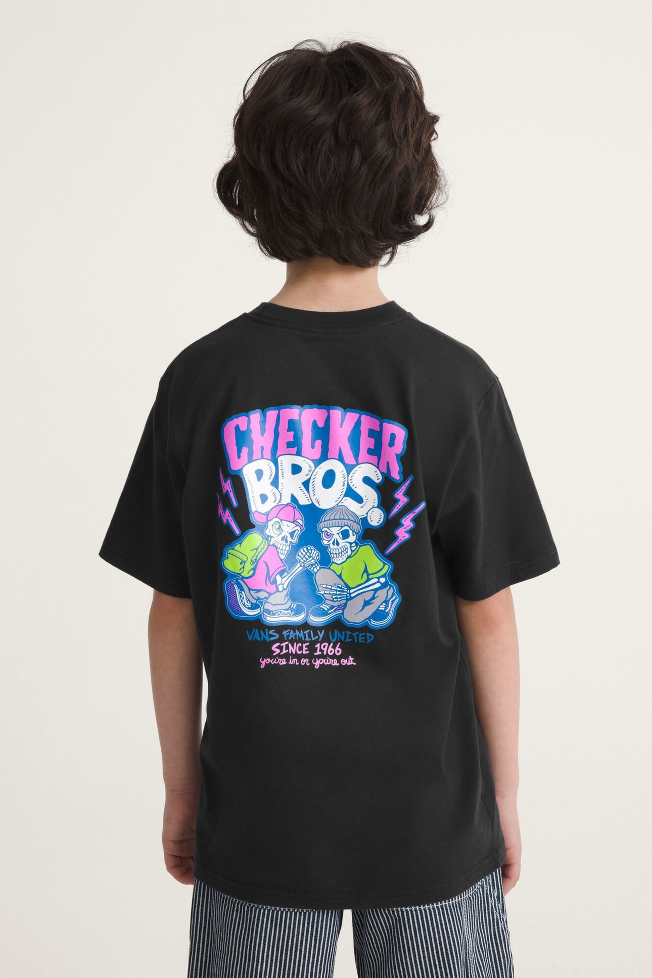 BOYS CHECKER BROS SS TEE BLACK 4
