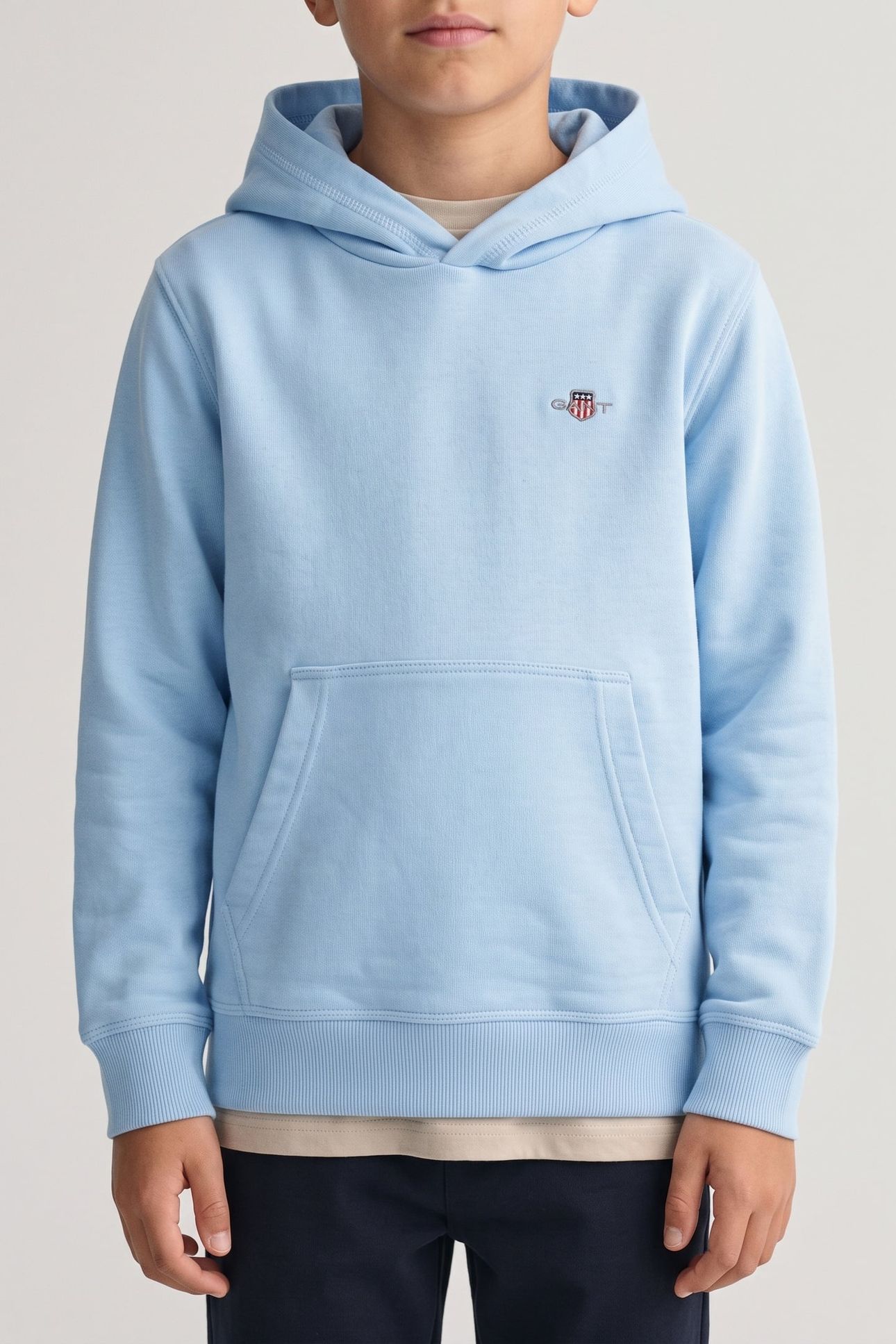 KIDS UNISEX SHIELD SWEAT HOODIE SKY BLUE 1