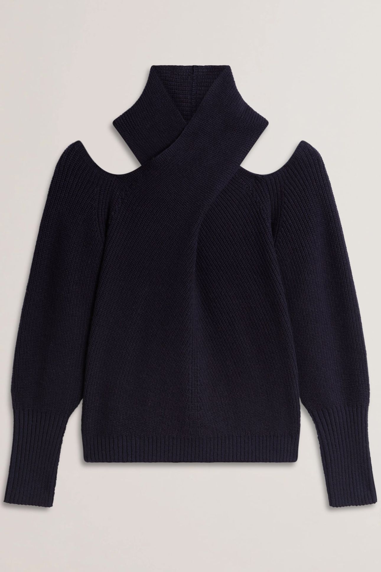 ELANAA CUT OUT DETAIL KNIT SWEATER NAVY 3