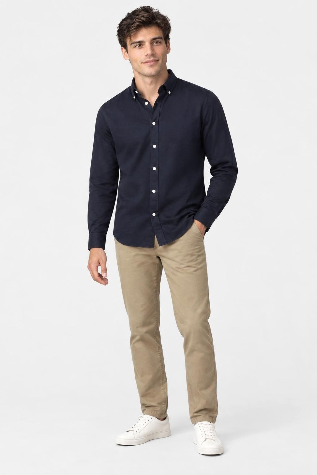 STRETCH PIQUE SHIRT NAVY 2