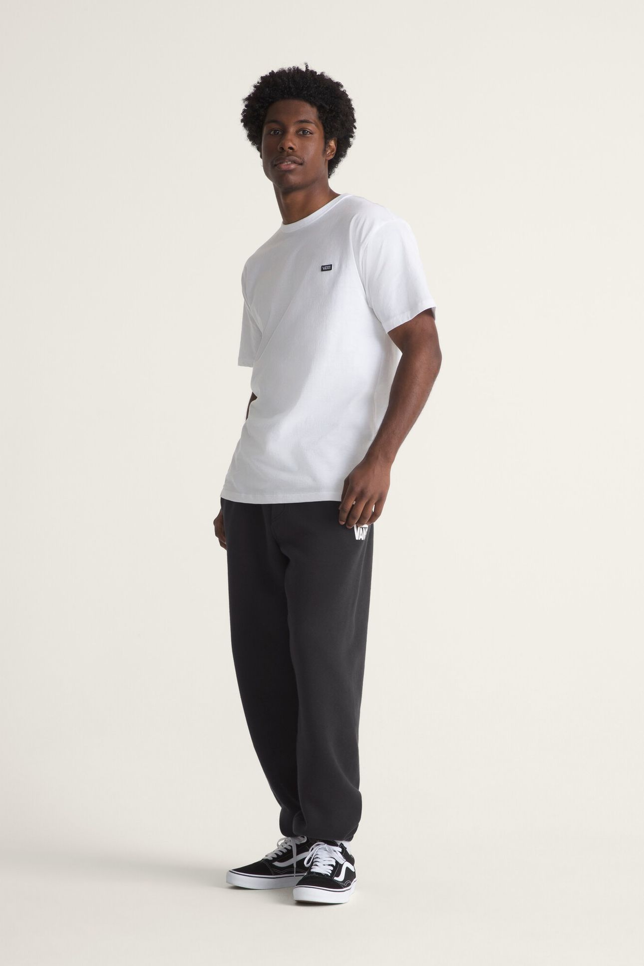 STRETCH LOGO FLEECE PANT II BLACK/WHITE 1