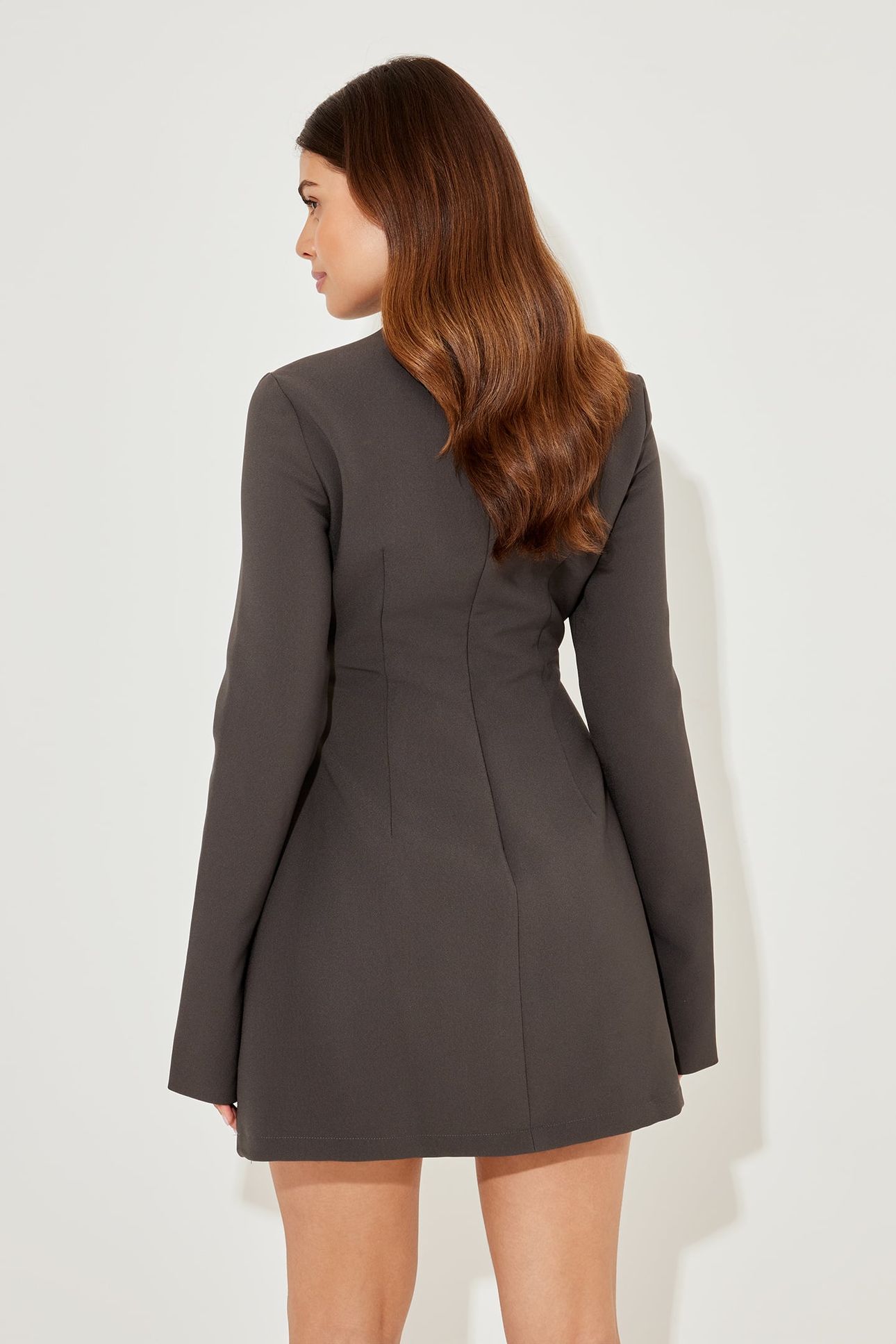 SPLIT SLEEVE MINI DRESS GREY 4