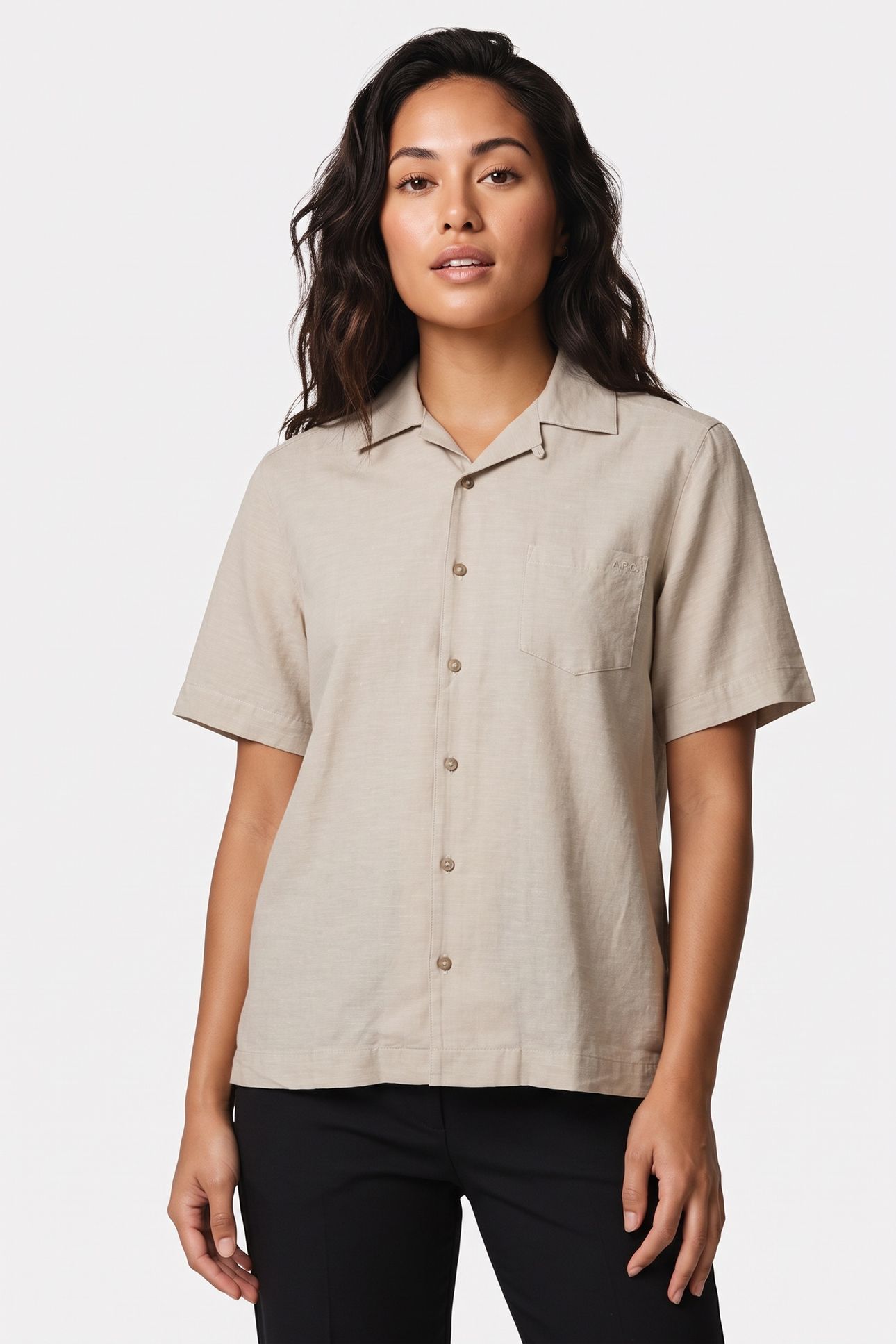UNISEX SHIRT SHORT SLEEVE SAGE GREEN 1