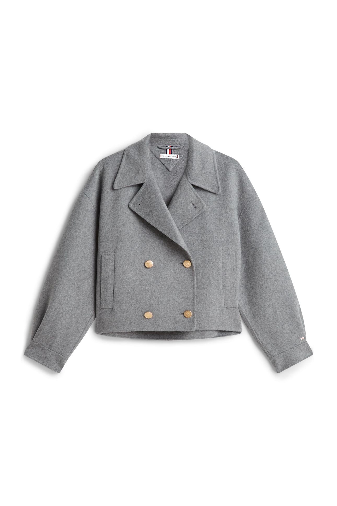 DF WOOL GOLD BUTTON MED HEATHER GREY 4