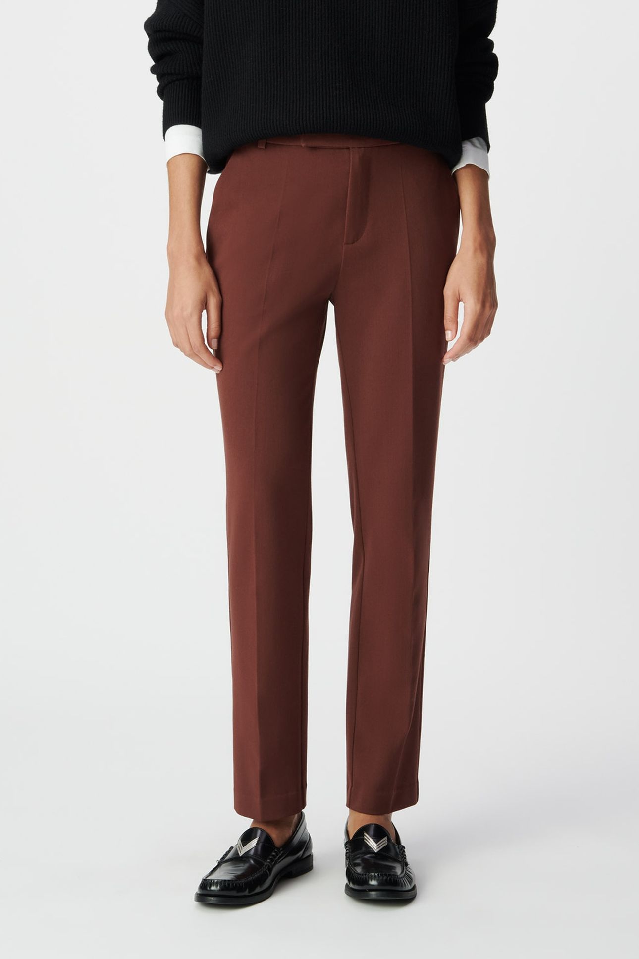 BROWN SLIM FIT SUIT TROUSERS 1