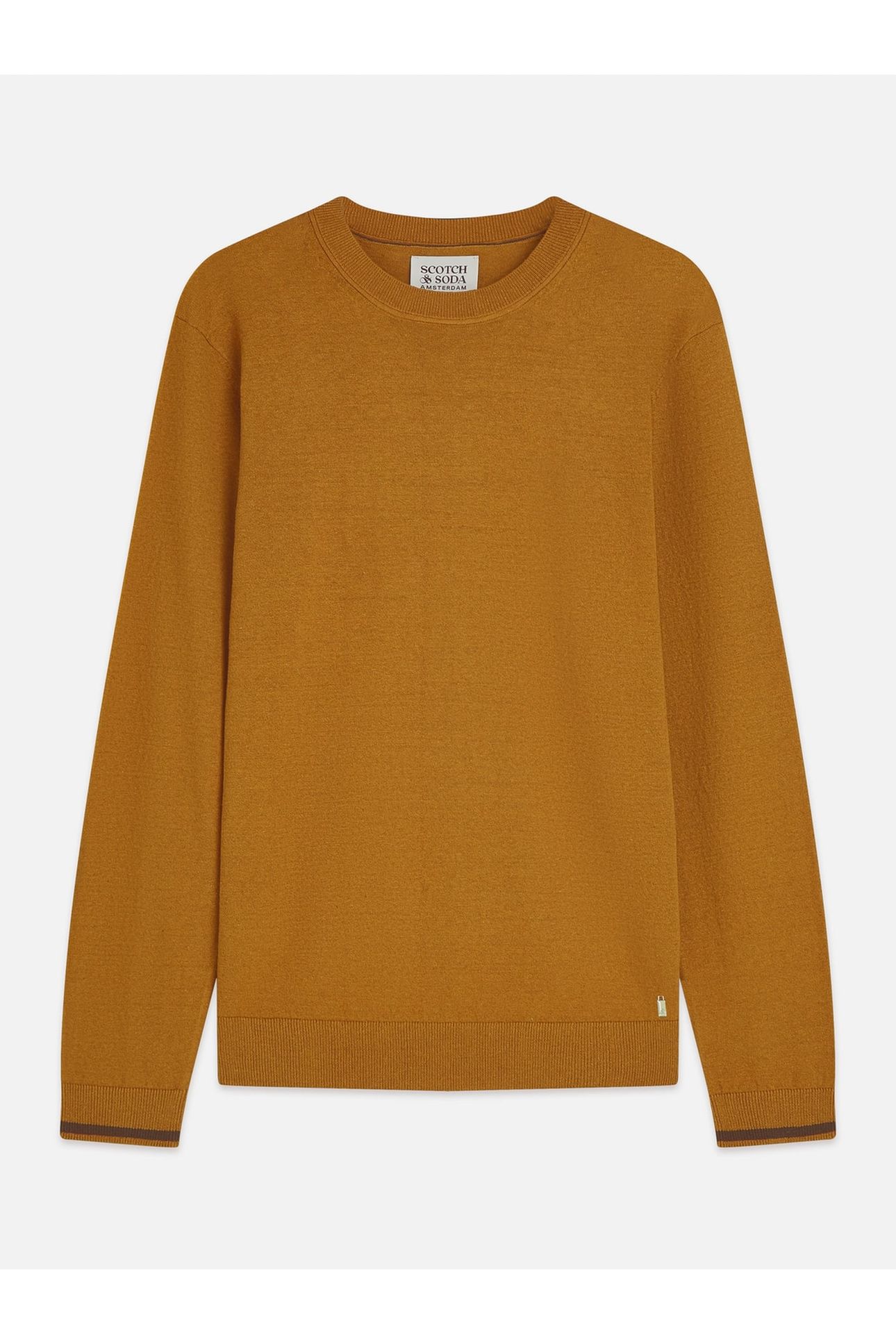 LINENBLEND REGULARFIT PULLOVER MEDIUM BROWN 1