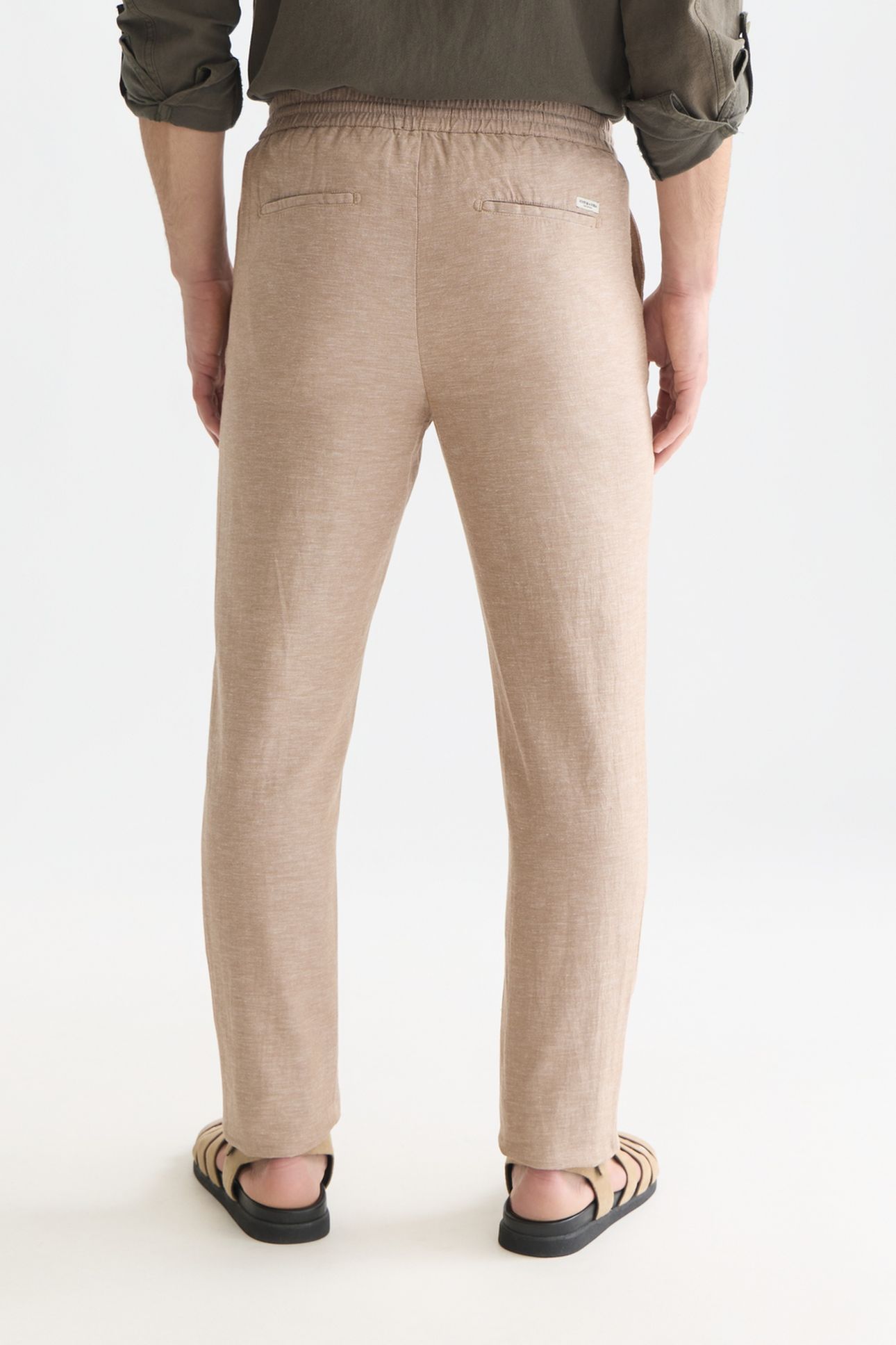 SEASONAL CORE WARREN COTTON LINEN JOGGER LT PASTEL BROWN 2