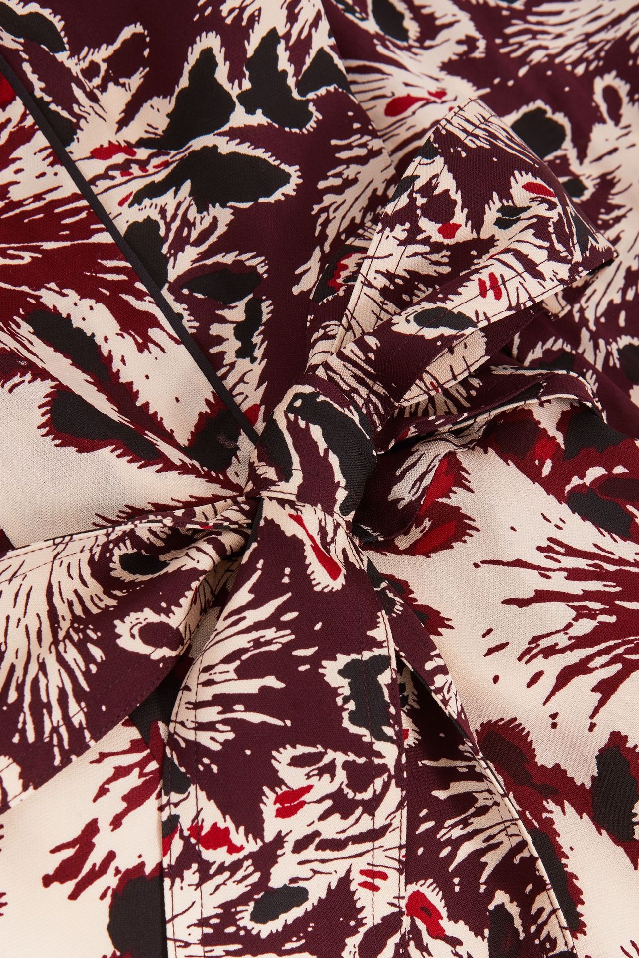 PRINTED FLIPPY DRESS BURGUNDY/CREAM 5