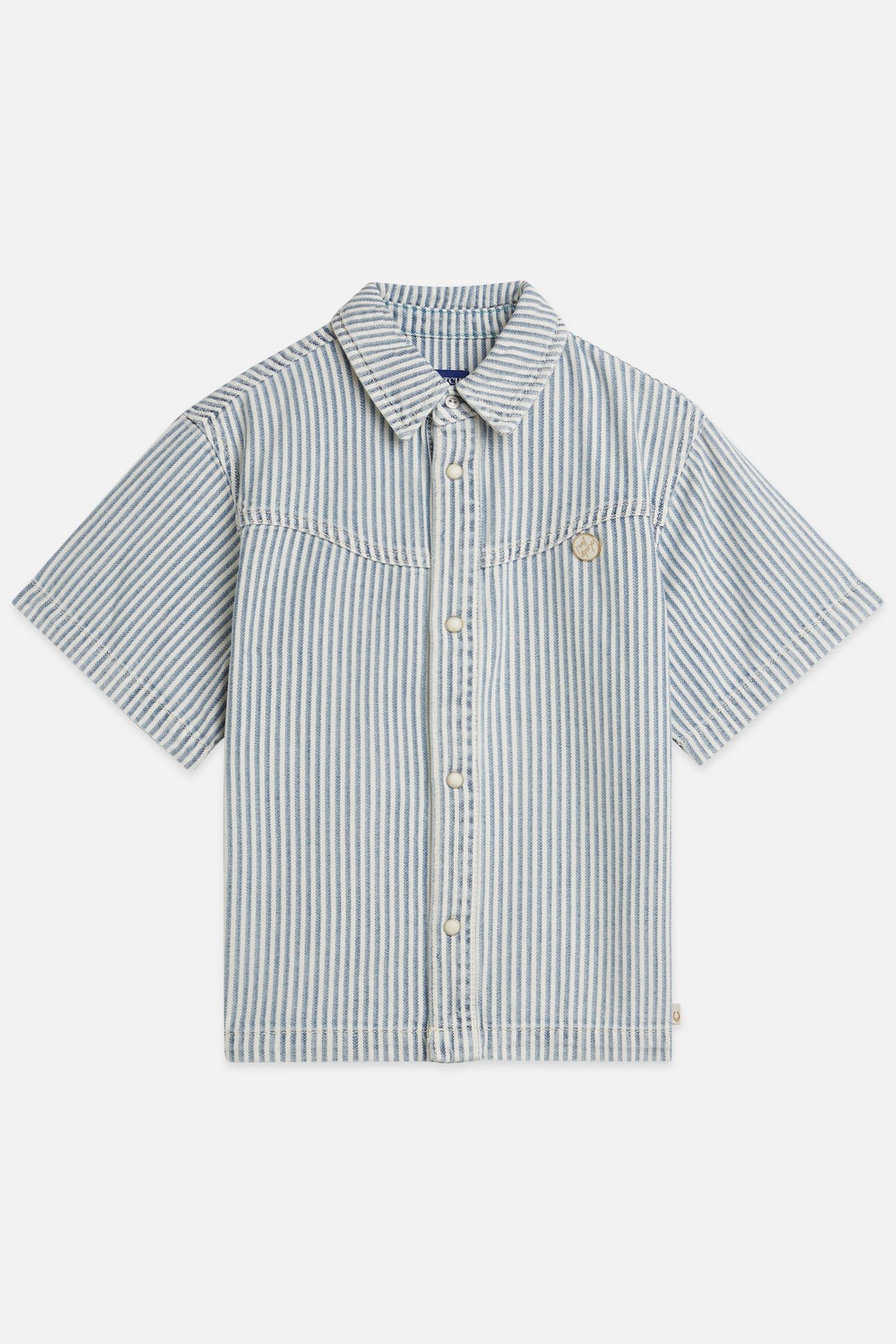GIRLS SHORTSLEEVE DENIM SHIRT NAVY 1