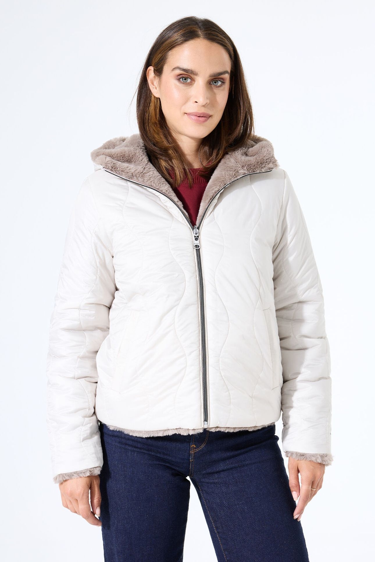 LADIES OUTDOOR JACKET TAUPE 1