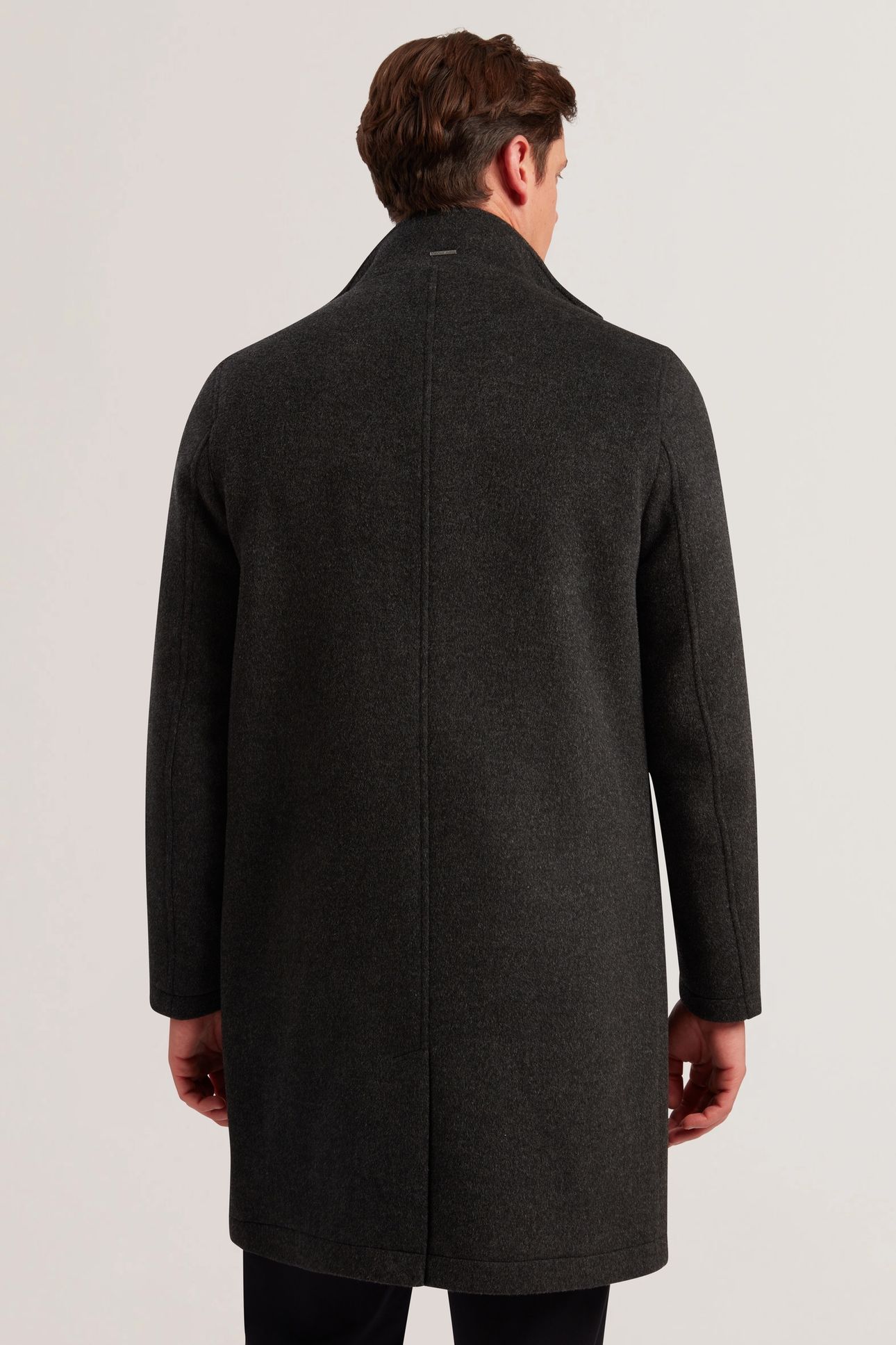 EDERSON WOOL BLEND FUNNEL NECK COAT GREY 3