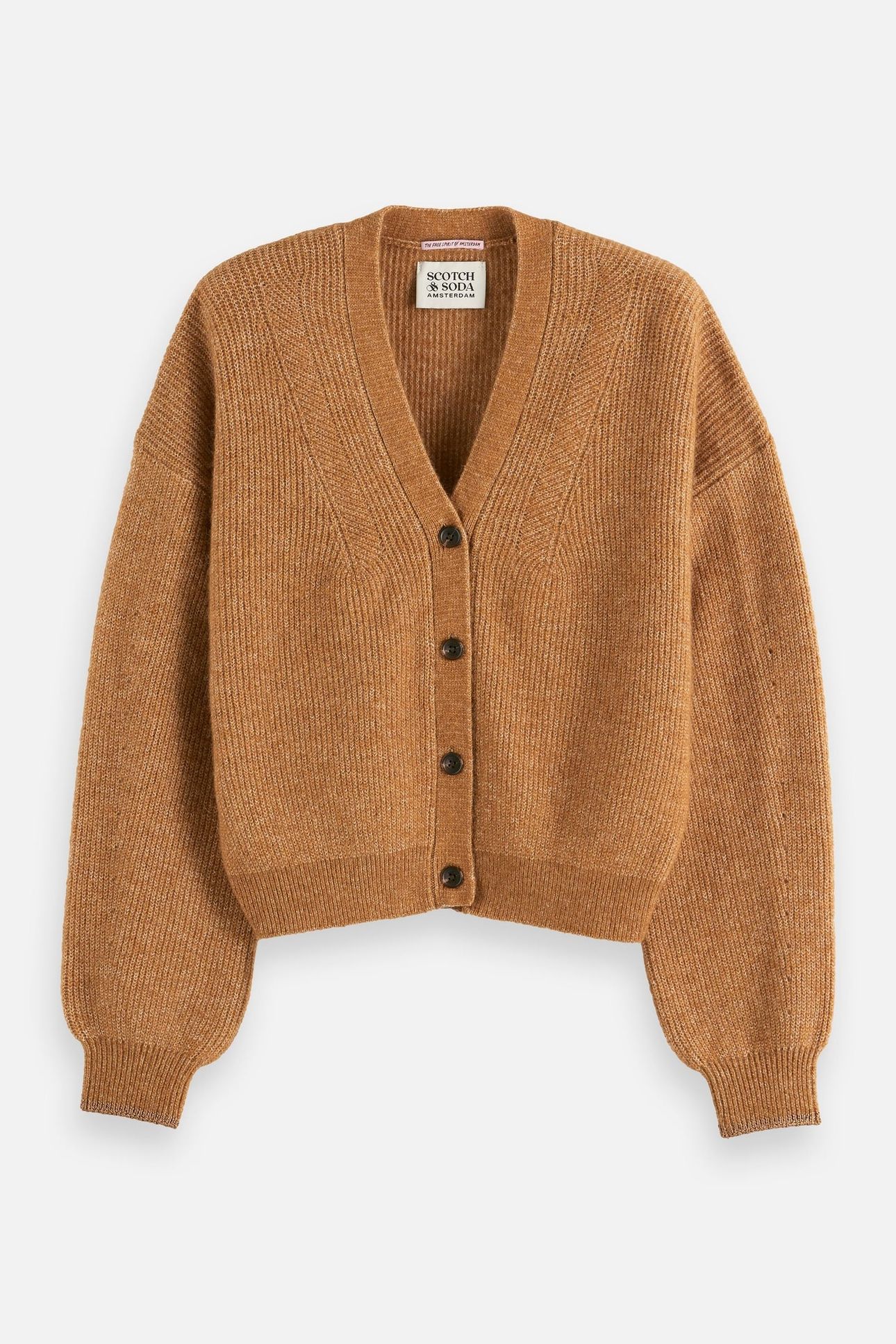 FUZZY RELAXED CARDIGAN TOBACCO MELANGE 4