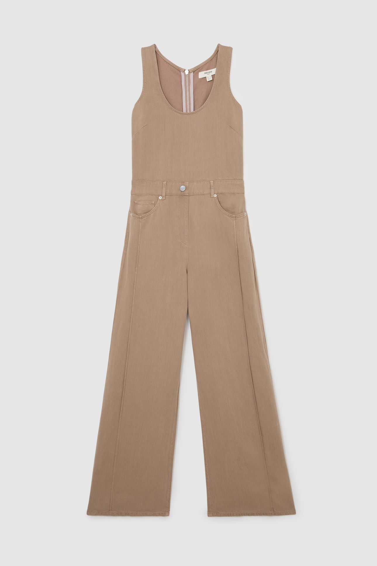 LINEN BLEND JUMPSUIT TAUPE NEUTRAL 3