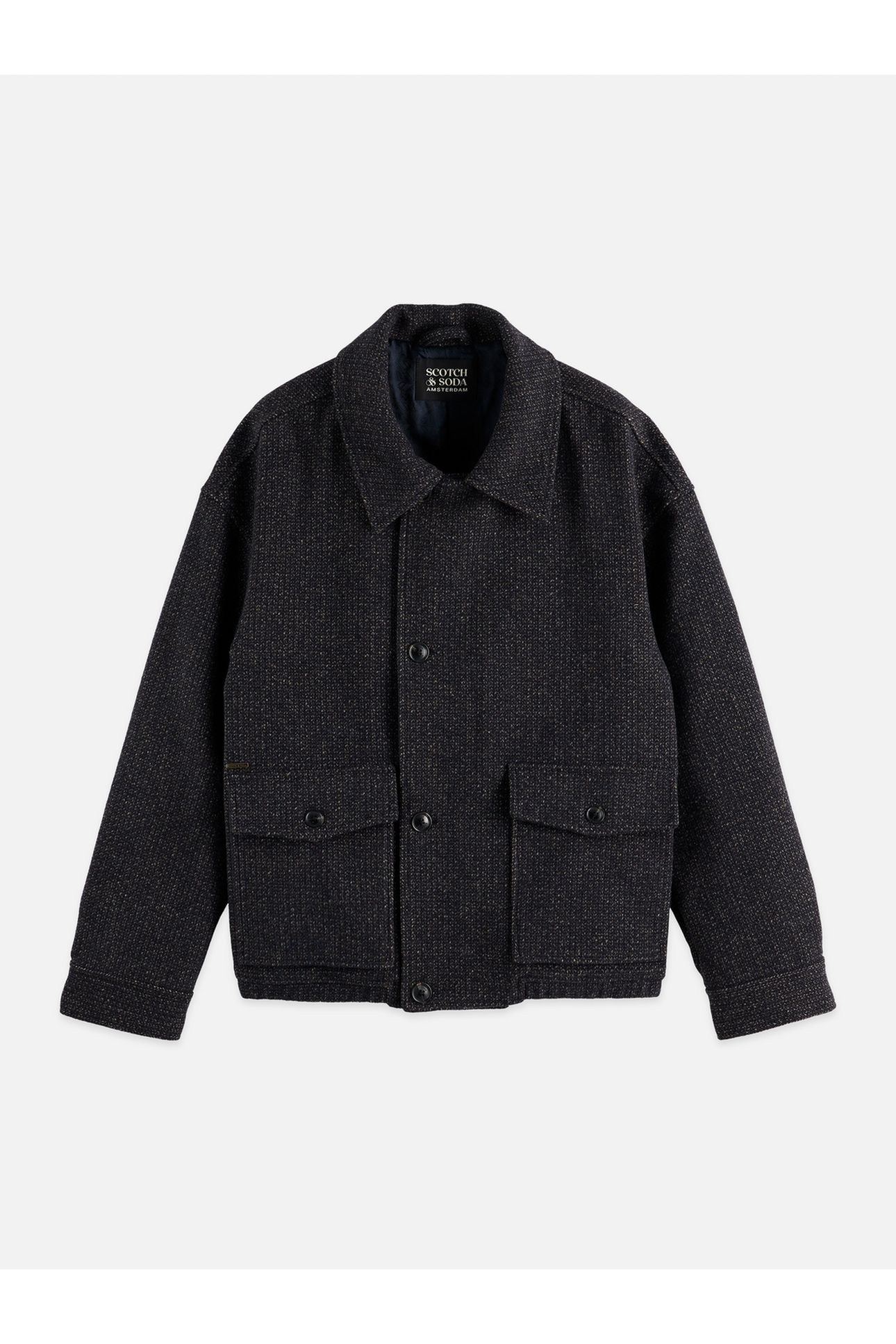 TEXTURED WOOL JACKET BLACK 1