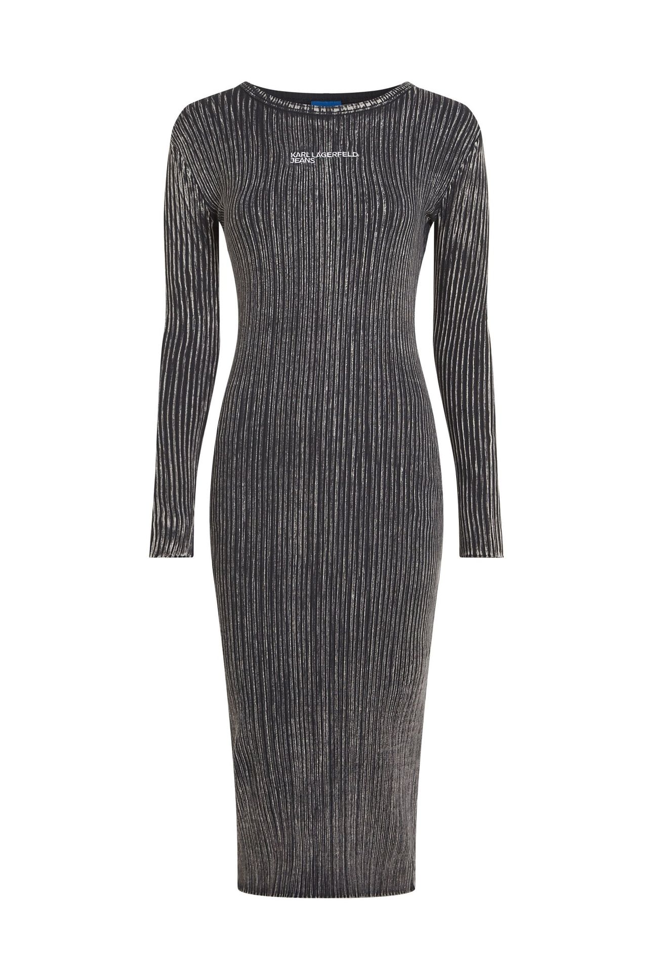 KLJ LS RIBBED DRESS WASHED BLACK 4