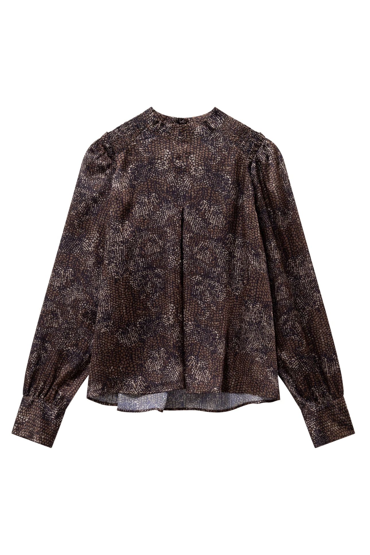 CLARICE - BLACK PYTHON PRINT BLOUSE 1