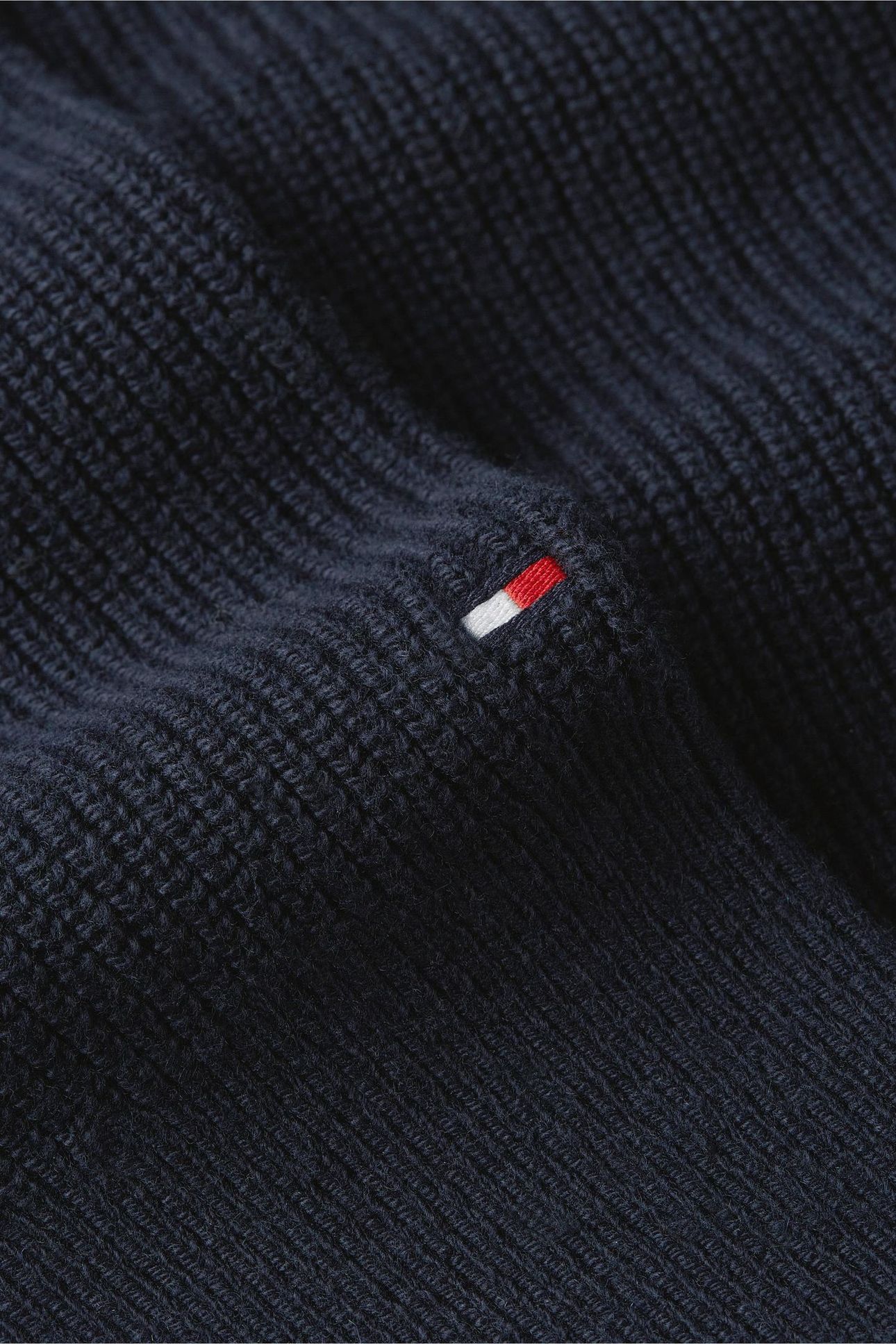 FISHERMAN RIB ZIP MOCK DARK NIGHT NAVY 7