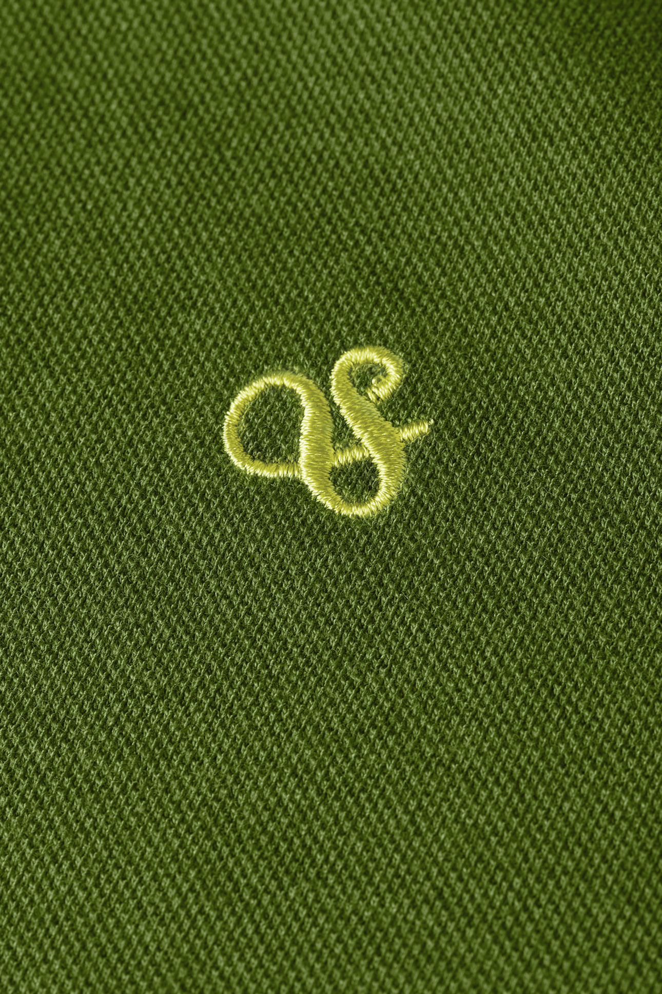 MELANGE CHEST LOGO REGULARFIT POLO DARK GREEN 3