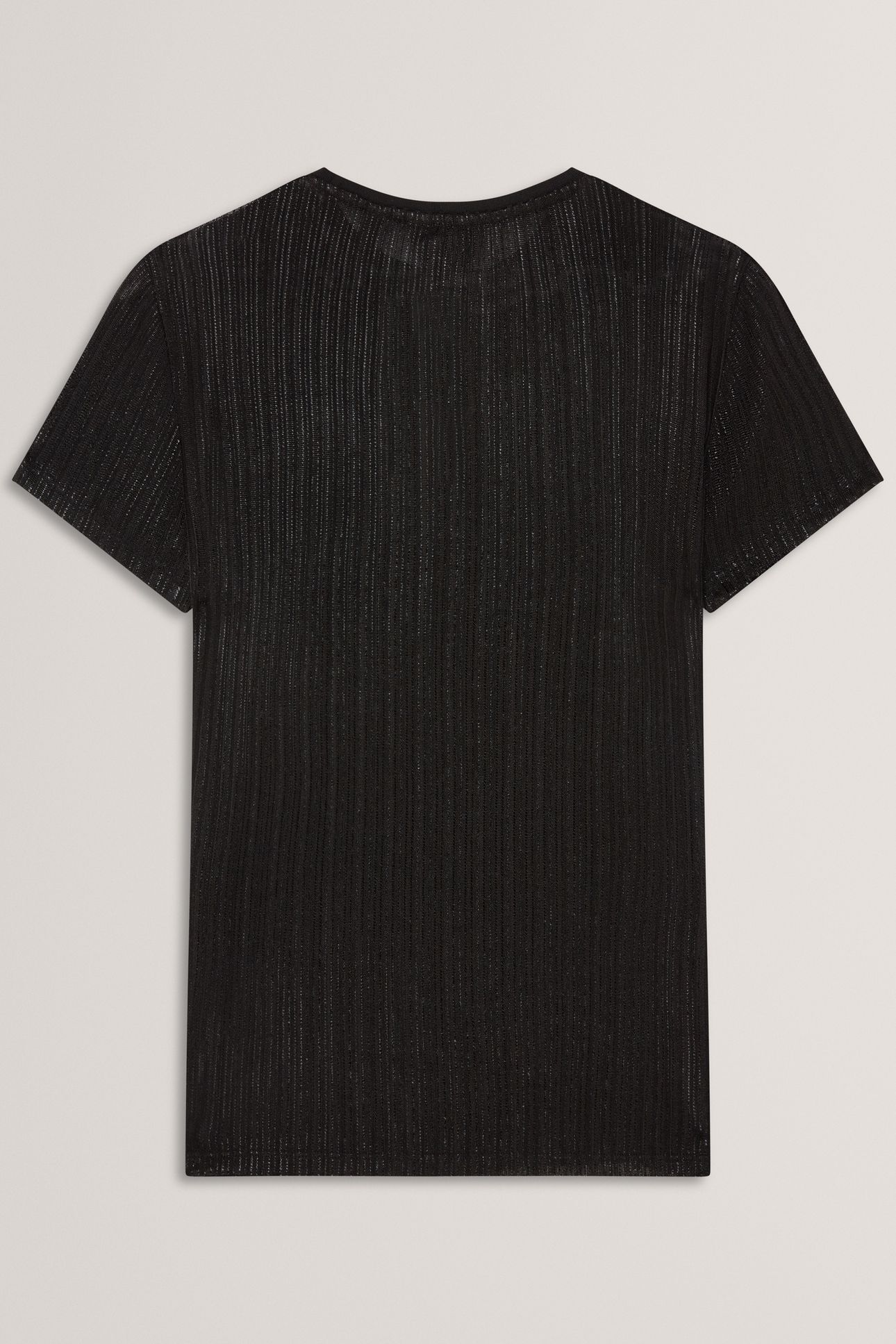 METALLIC SHORT SLEEVE CREW NECK TEE BLACK 4