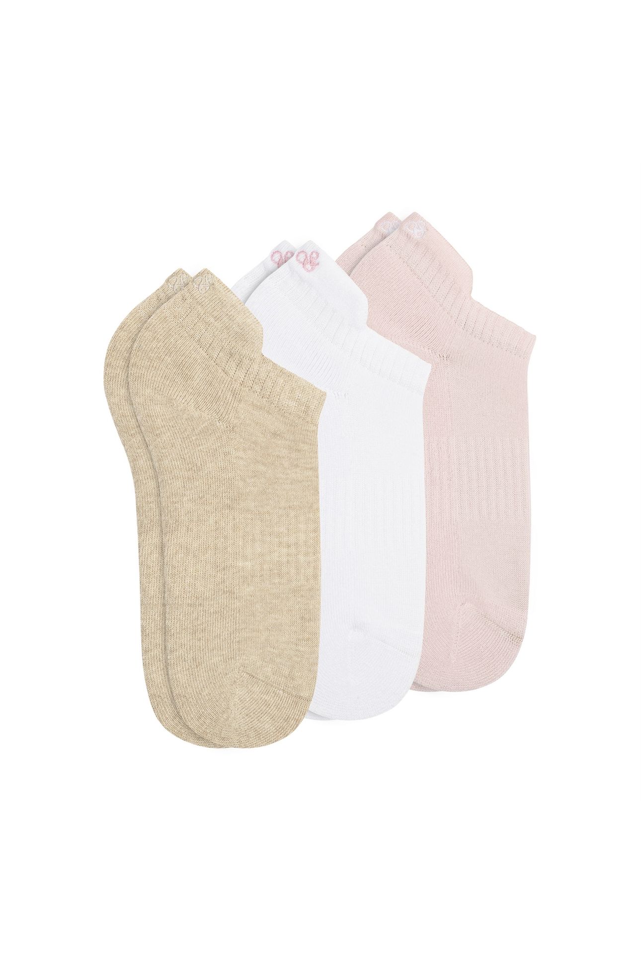 3PK WOMENS 1/2 TERRY LOW CUT IVORY 1