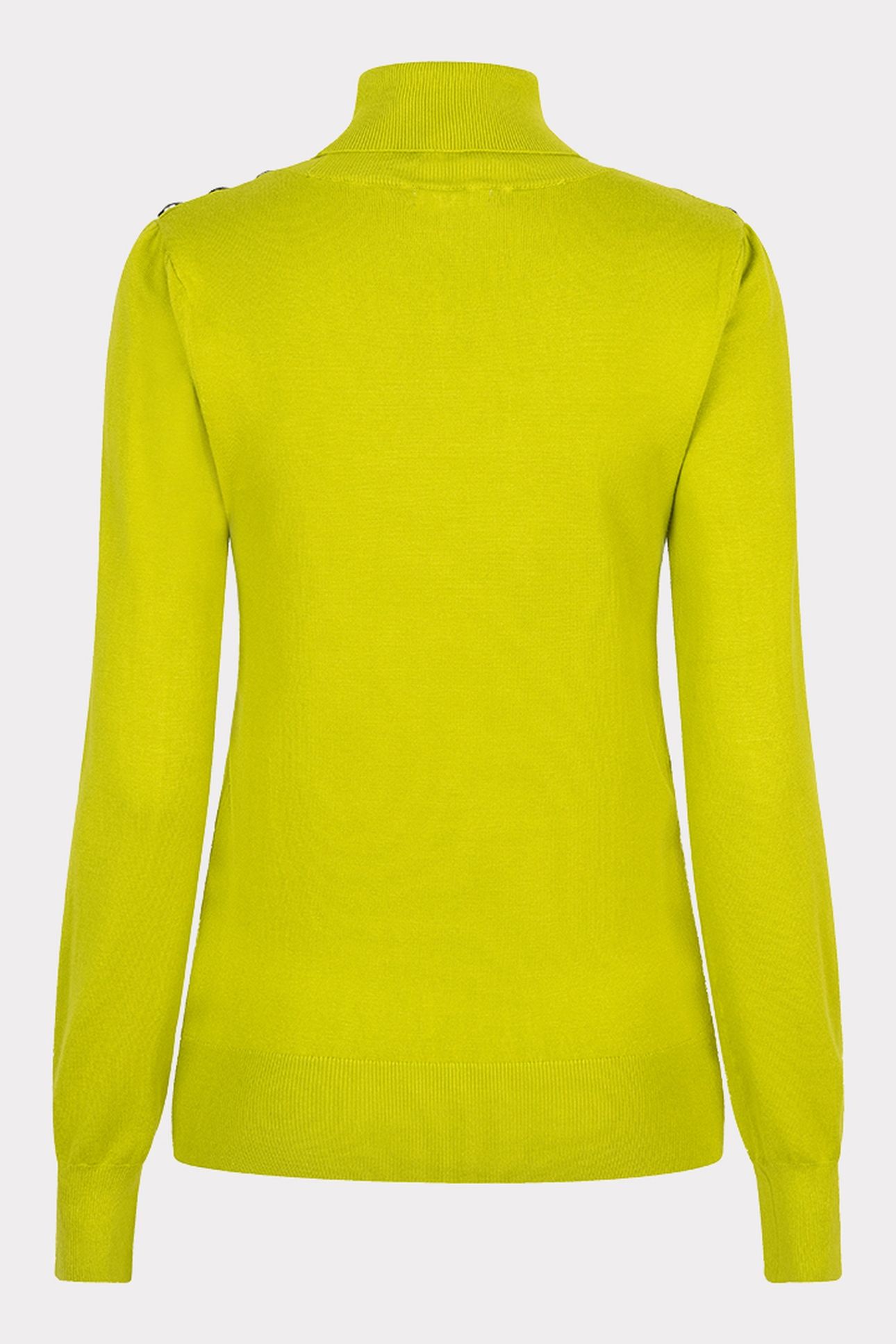 SWEATER SHLDR BUTTON COL BASIC KNIT CITY LIME 5
