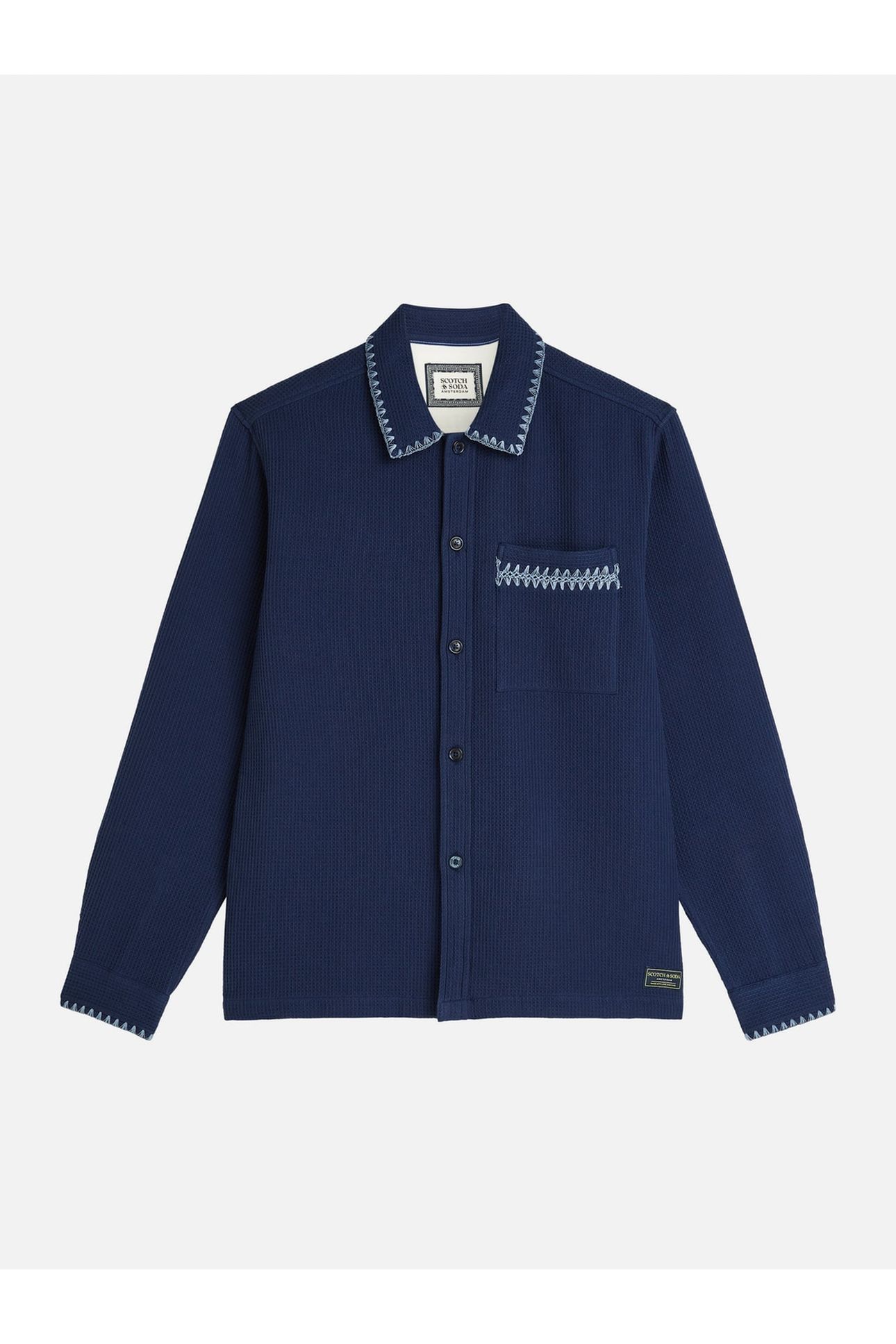 WAFFLE STRUCTURE RELAXEDFIT SHIRT NAVY 1