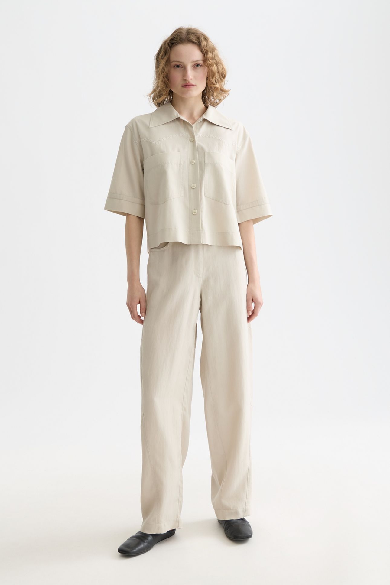 LOTUS - HIGH RISE BARREL LEG TWILL PANTS MOONSTRUCK 3