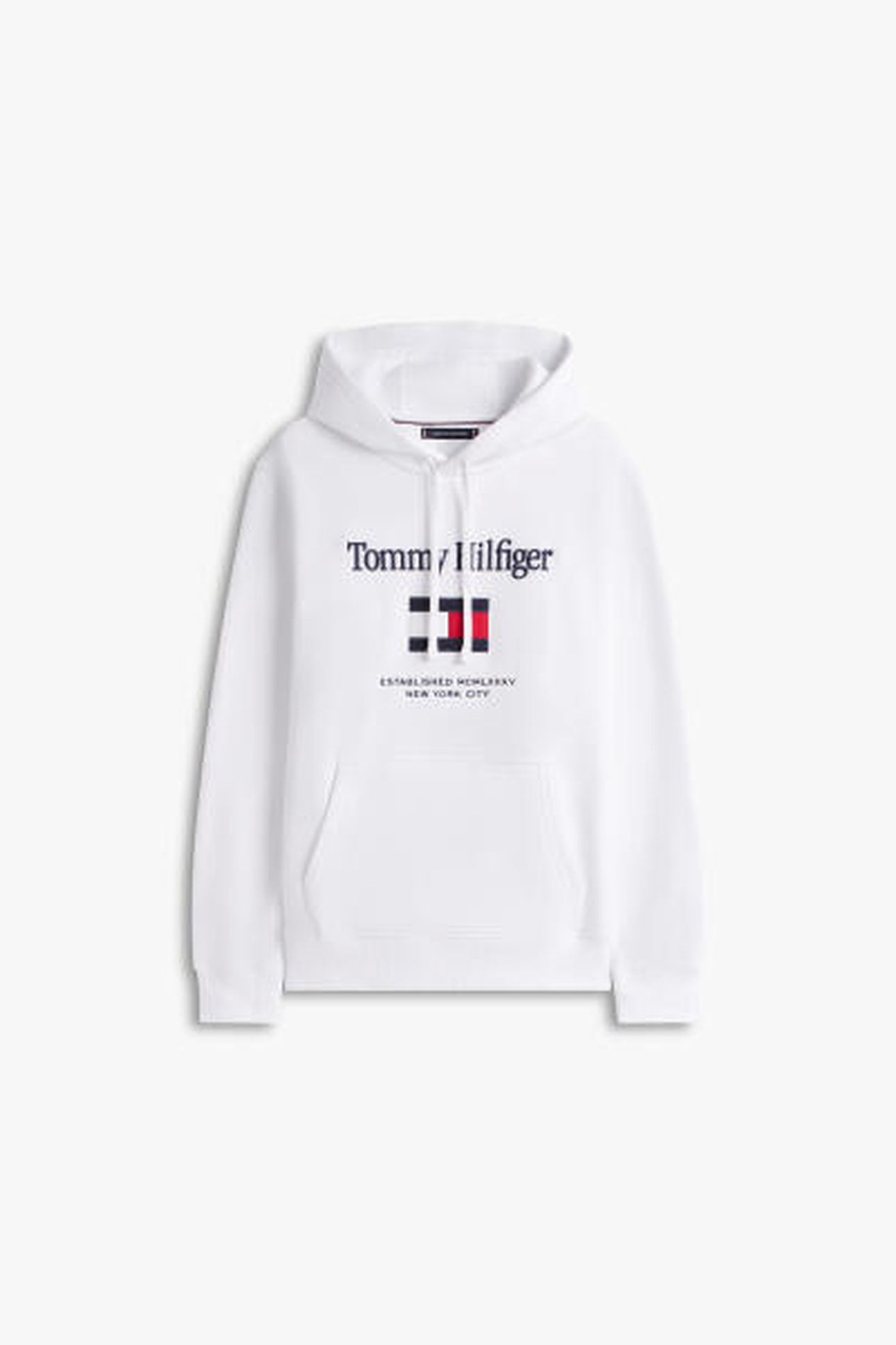 TOMMY EMBRO FLAG HOODIE WHITE 8