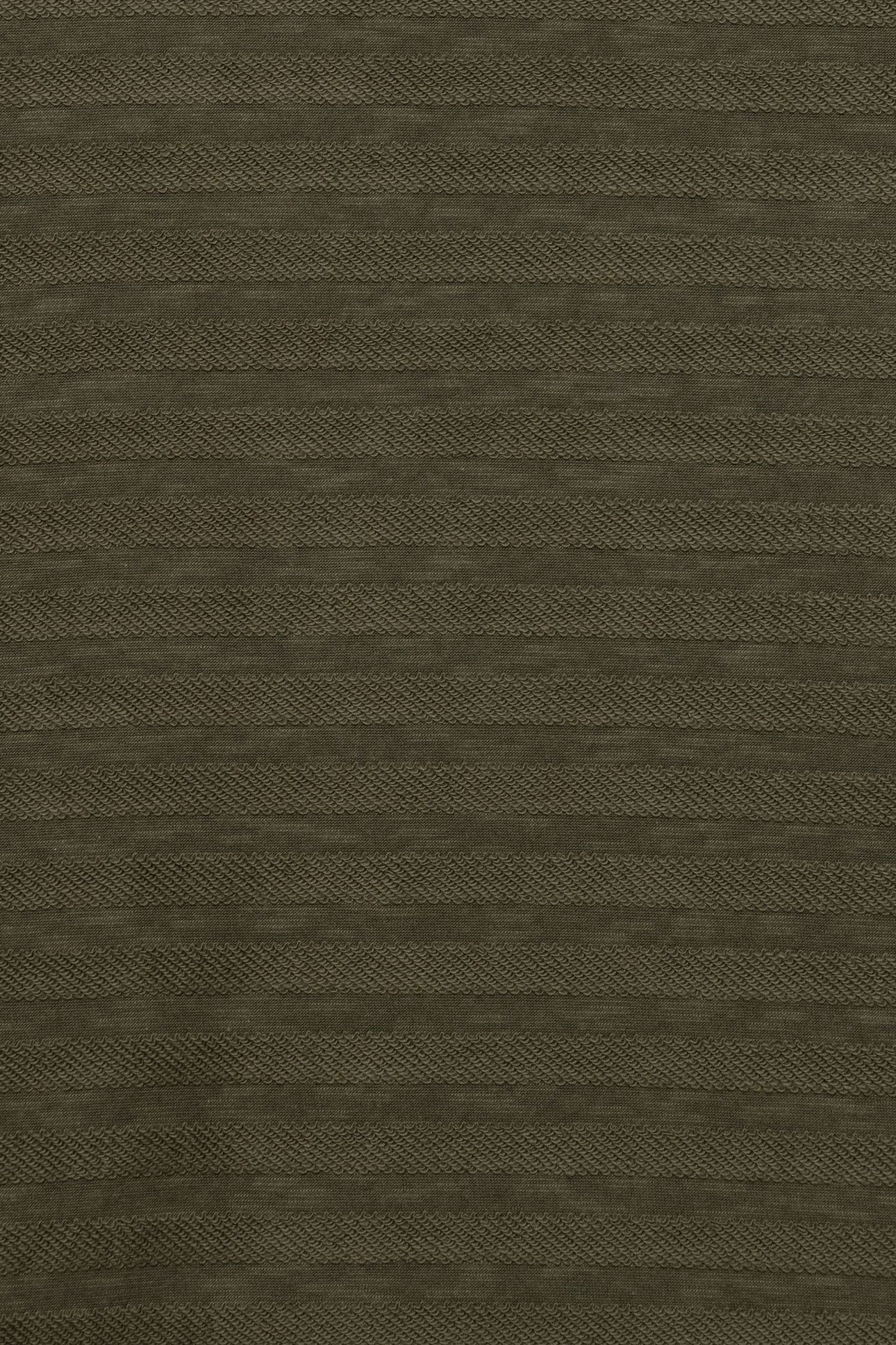 DARK KHAKI TERRY STRIPED PATTERN TEE-SHIRT 6