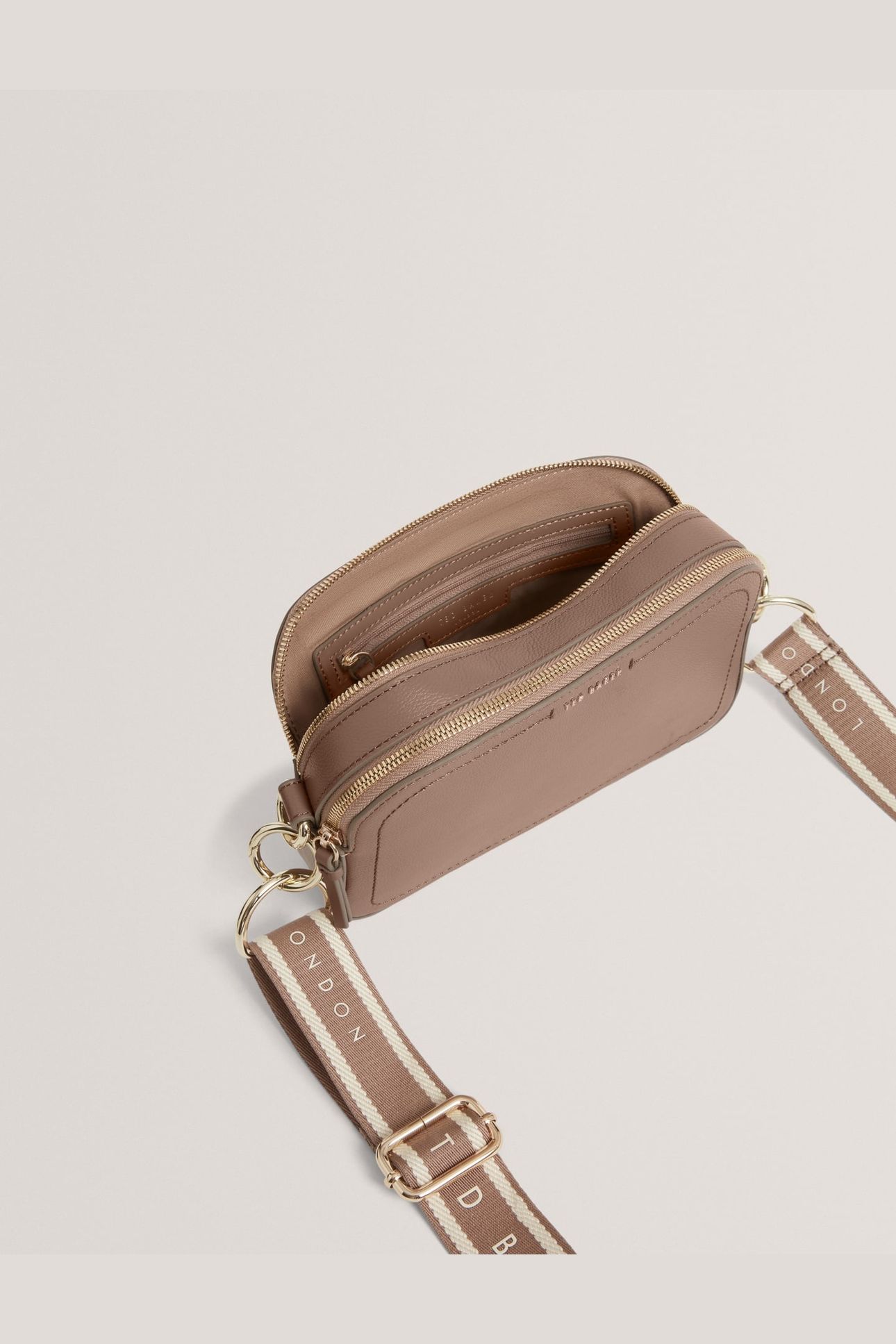 WEBBING LEATHER CROSSBODY BAG TAUPE 3