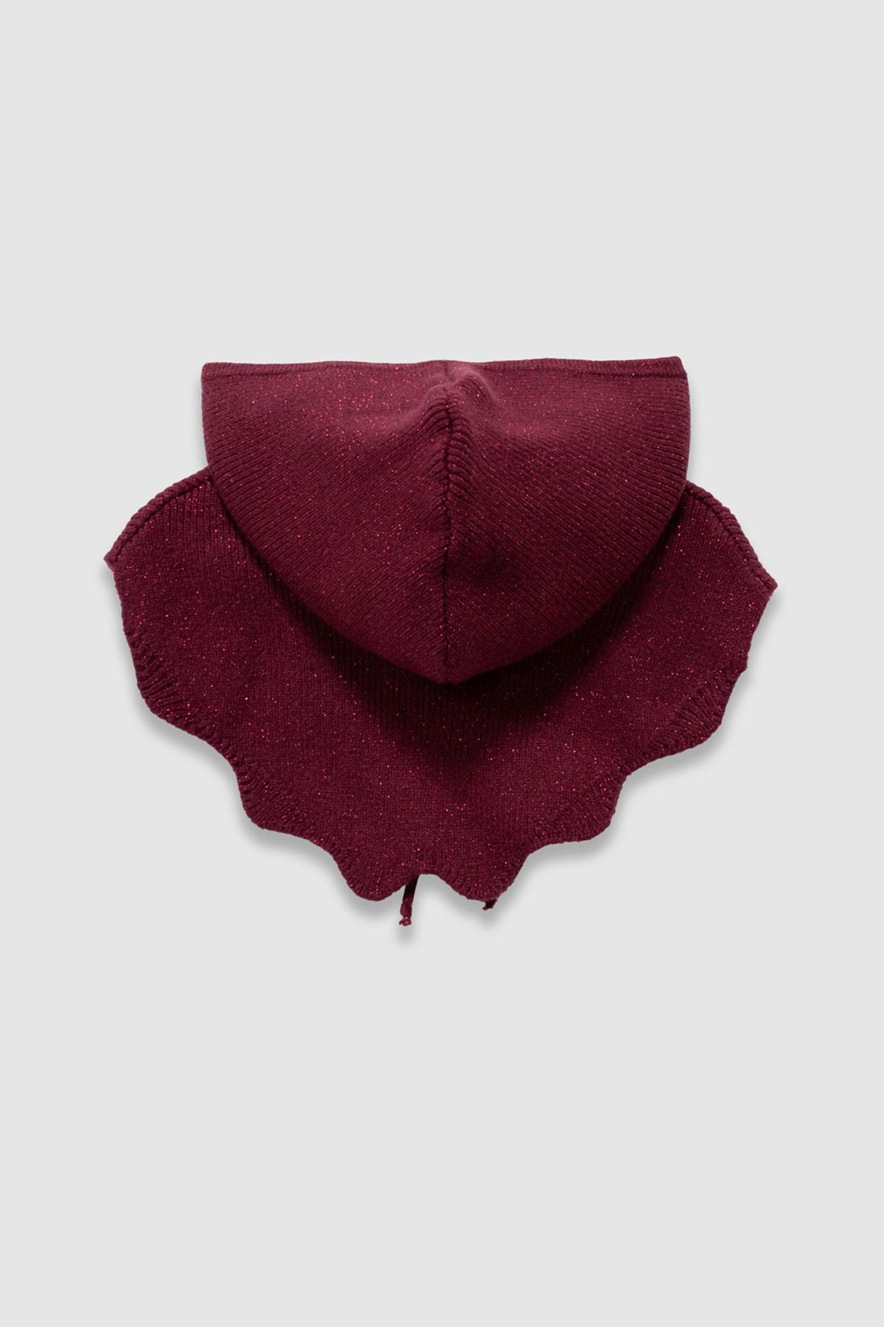 GIRLS’ PINK GLITTERY KNIT COWL WITH BOW DECOR 4