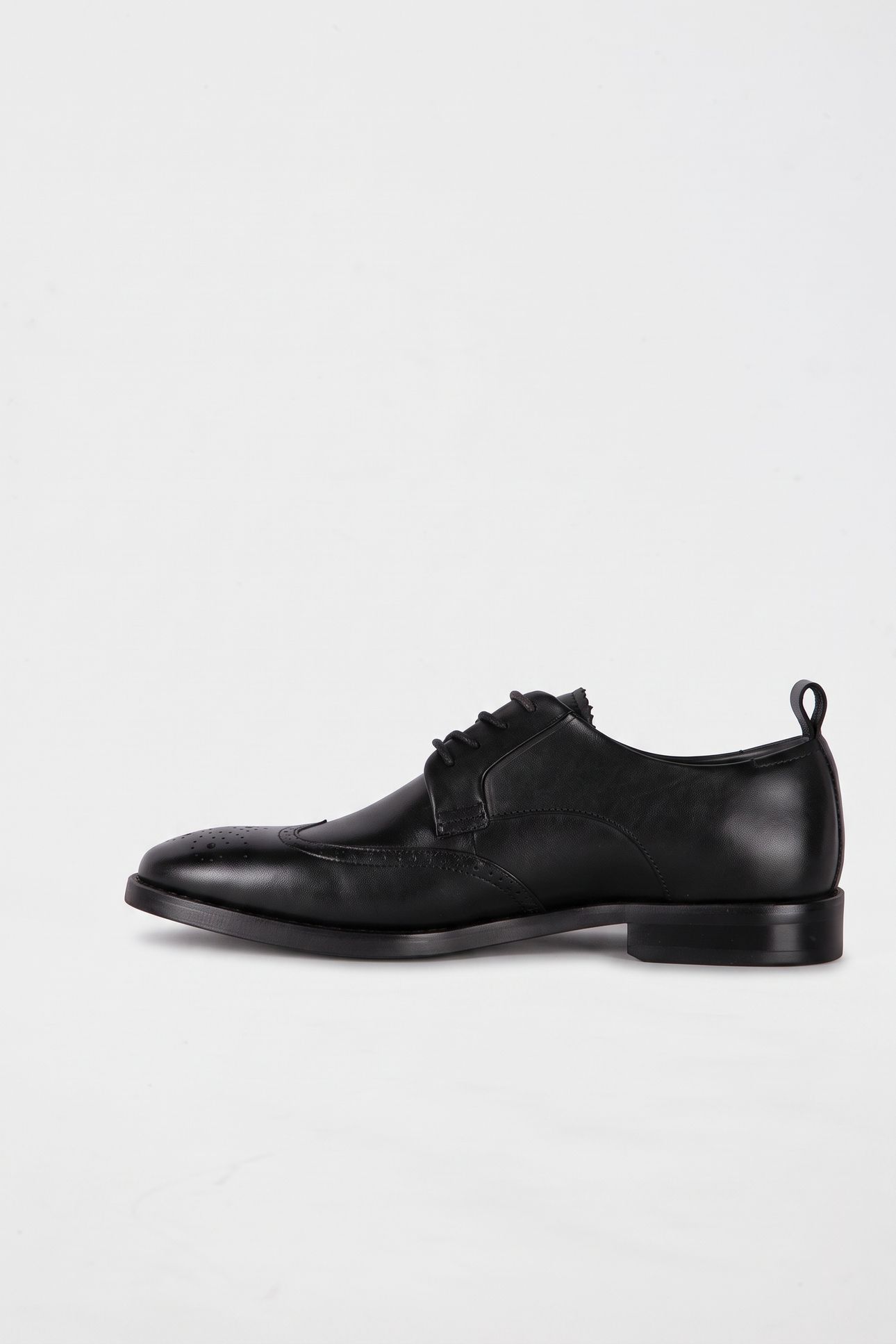 MFS HACKNEY WING TOE BROGUE DETAIL SHOES JET-BLACK 4