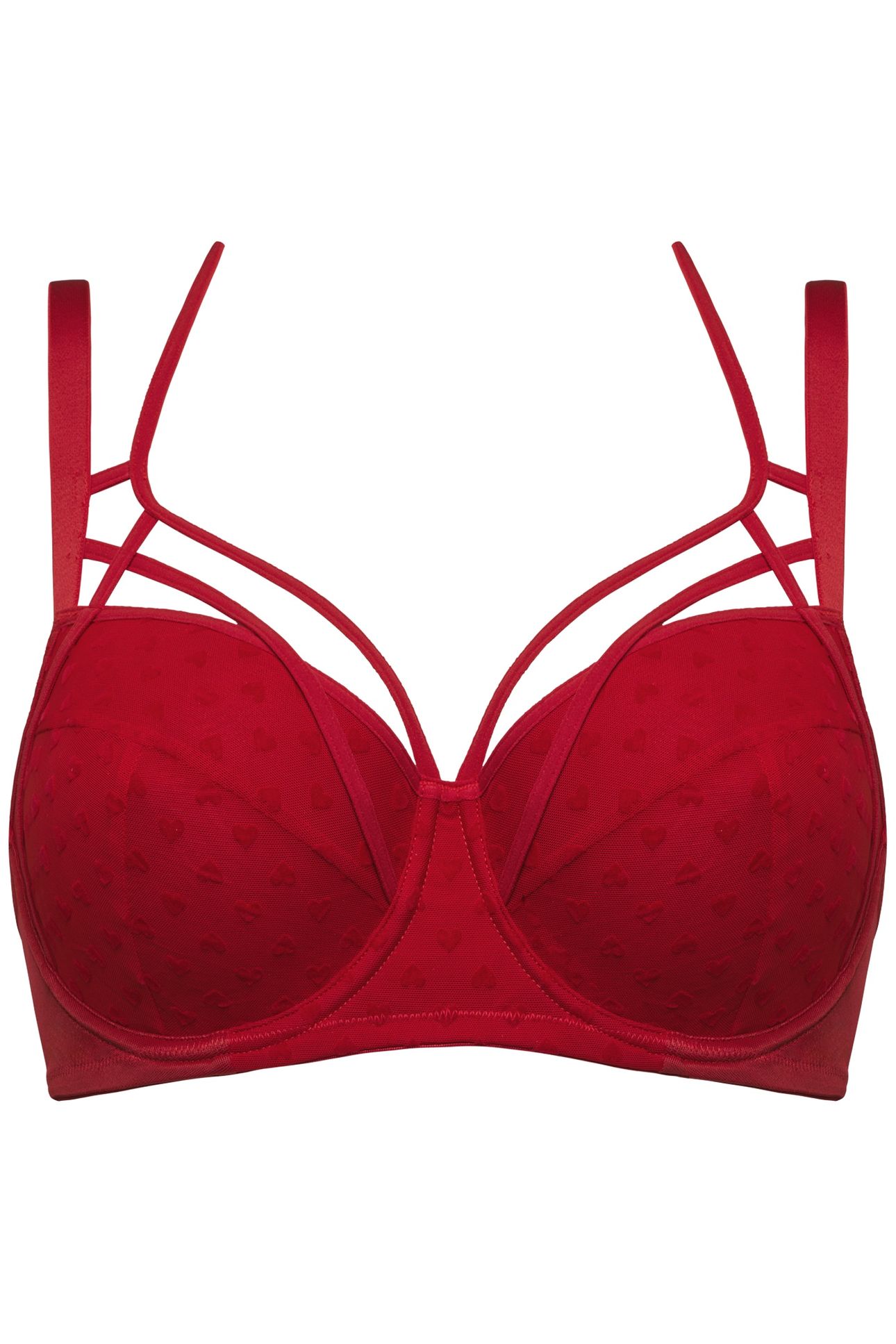 THE ART OF LOVE RED HEART PLUNGE BALCONY BRA 3