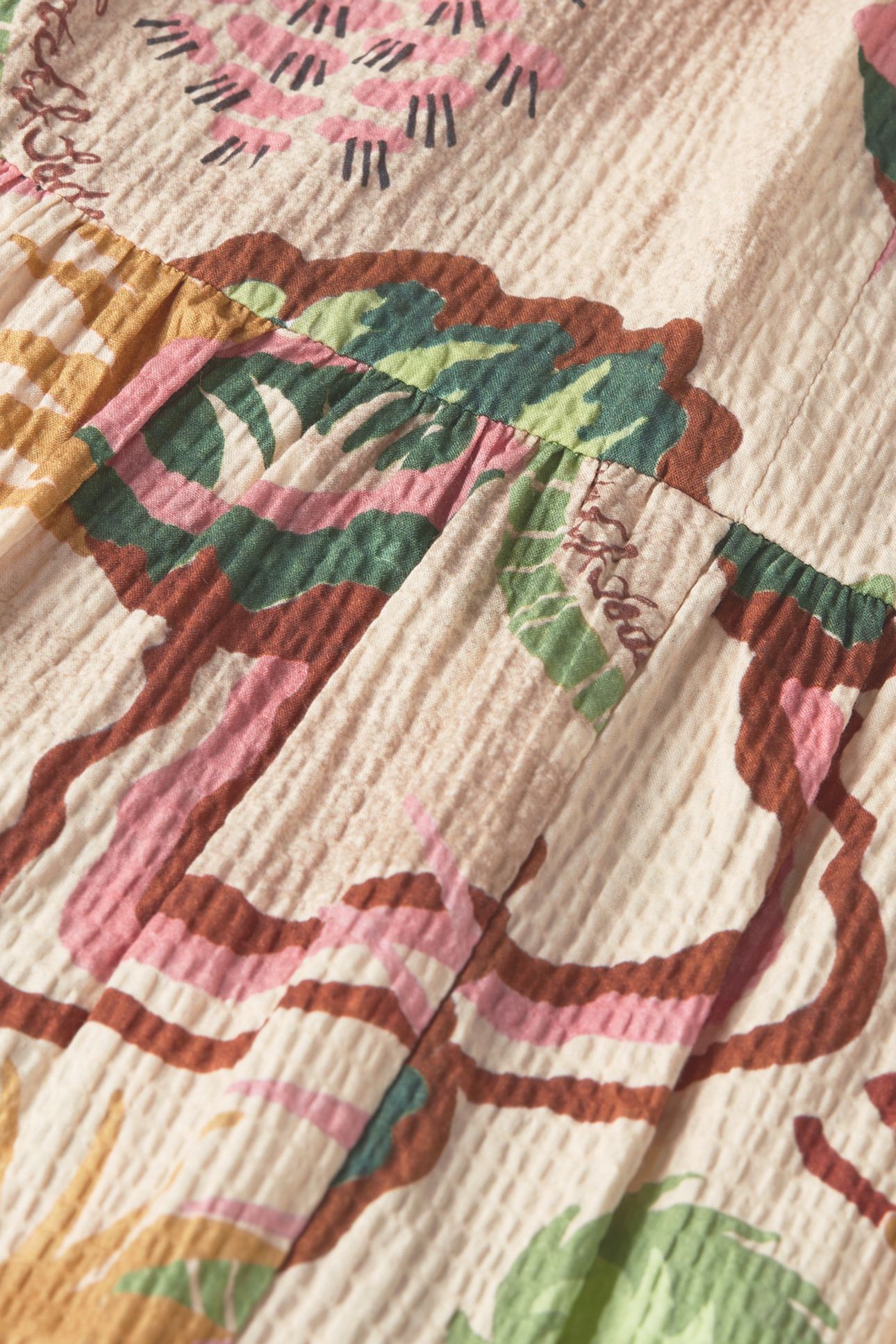 COTTON SEERSUCKER KEYHOLE HALTER MIDI DRESS DESERT FLORAL CA 7