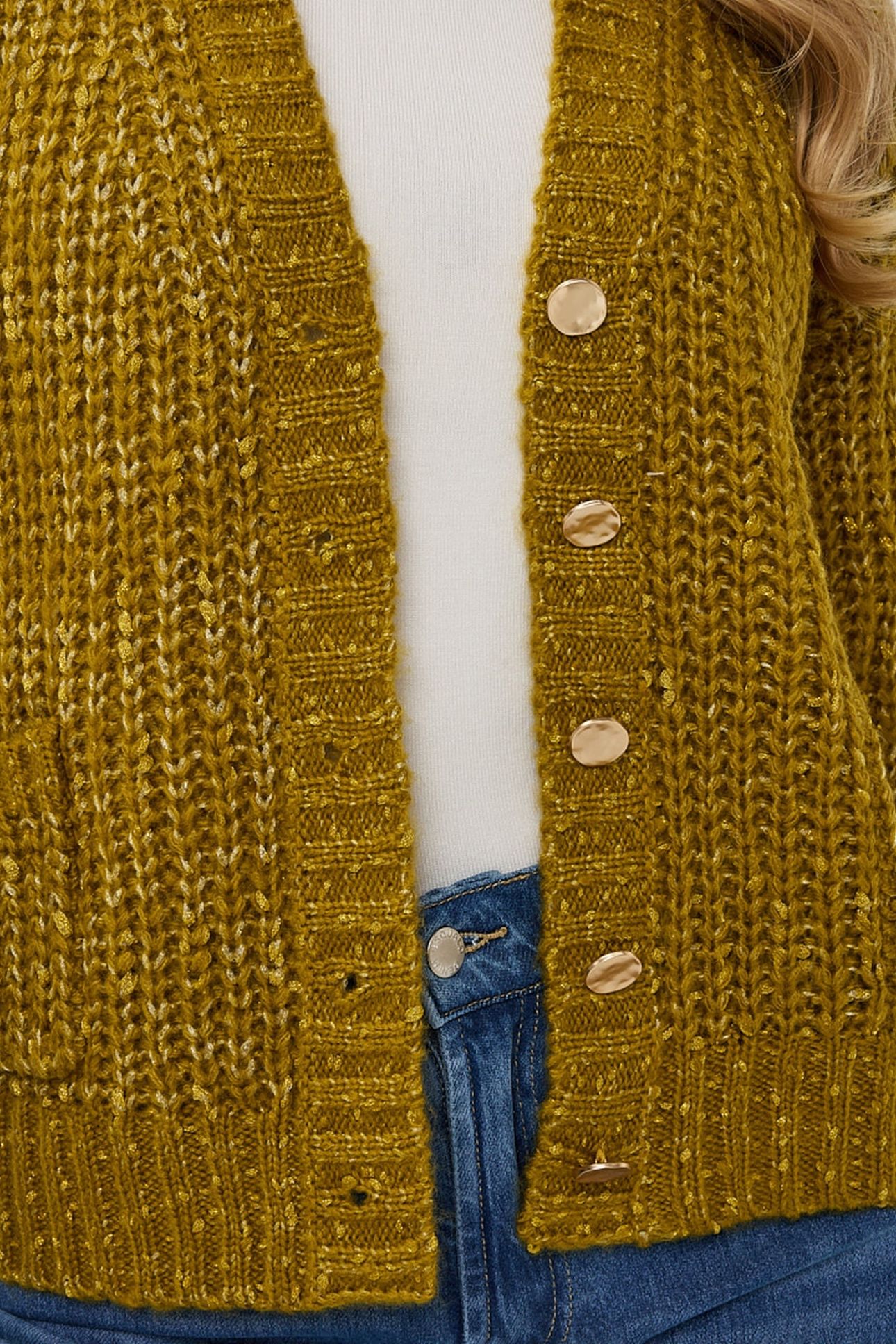 CARDIGAN OVERSIZE LUREX GOLDEN OLIVE 7
