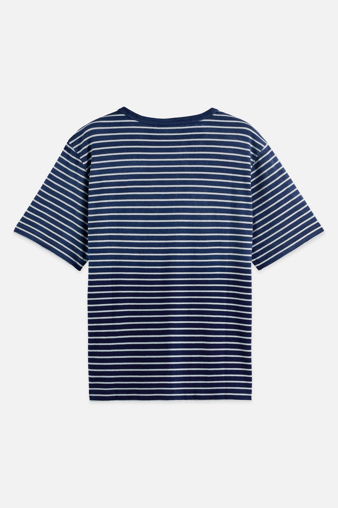 INDIGO WASHED LOOSE FIT T-SHRIT SAND STRIPE 5