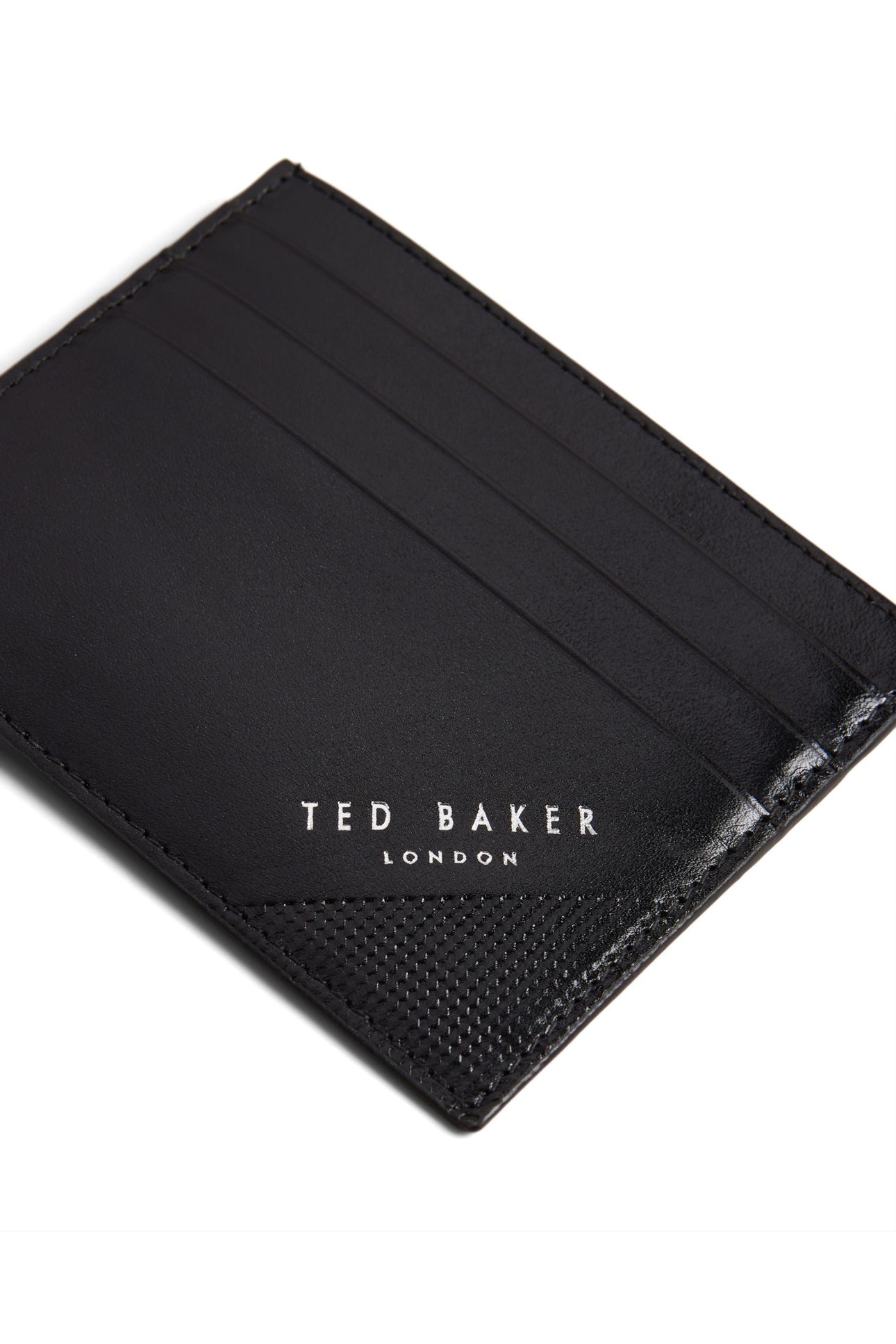 MXW RAFFLE EMBOSSED CORNER LEATHER CARDHOLDER BLACK 3