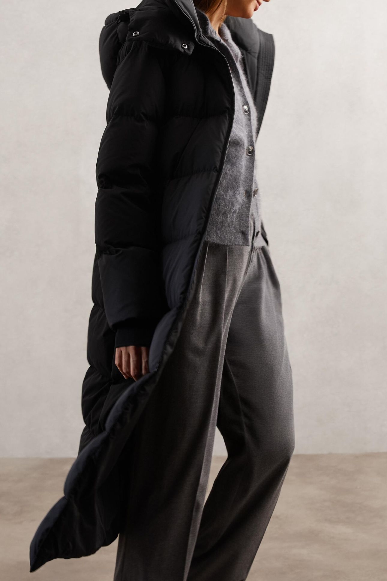 LONGLINE PUFFER COAT BLACK 4