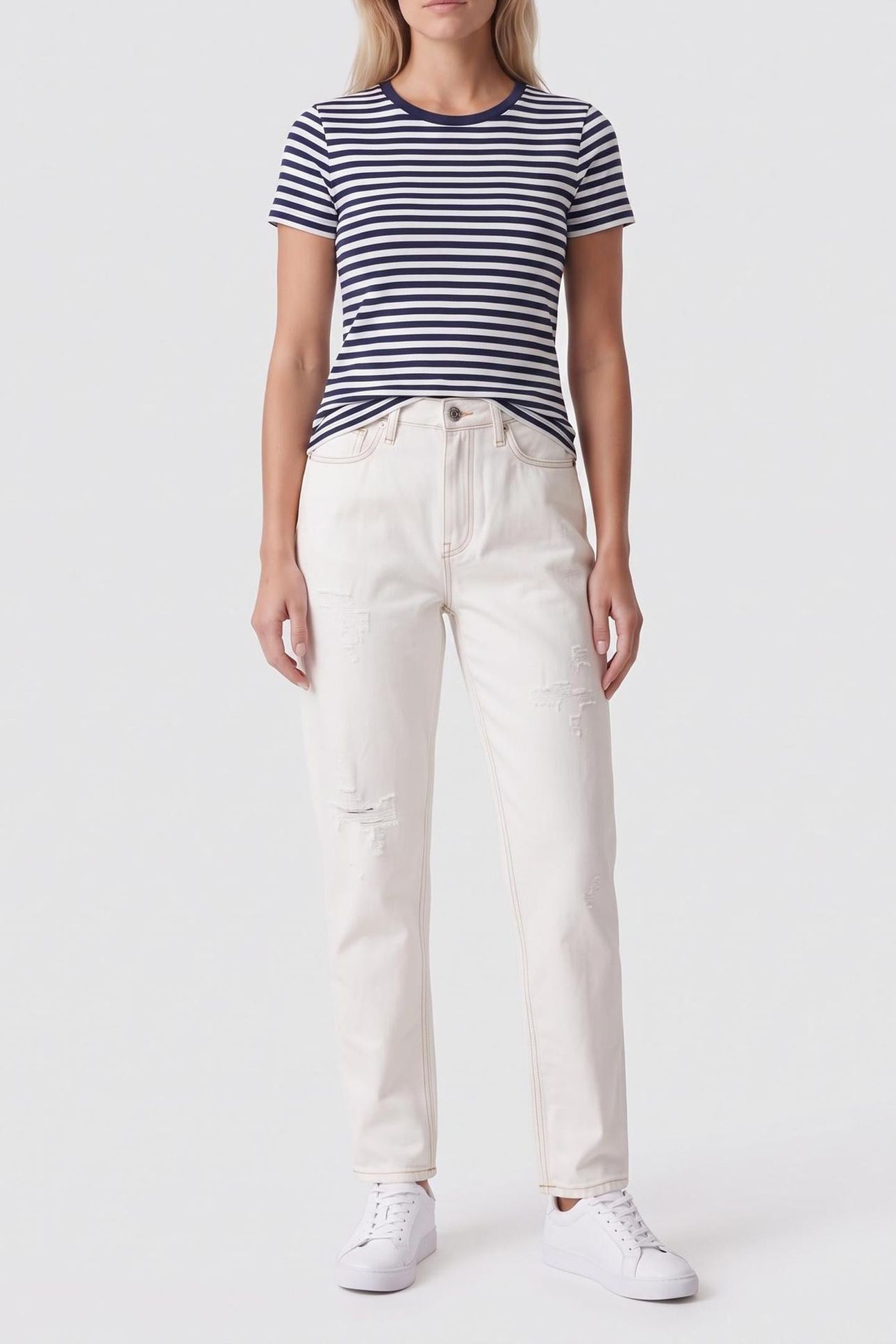 GRAMERCY TAPERED HIGH WAISTED WORN ECRU 1
